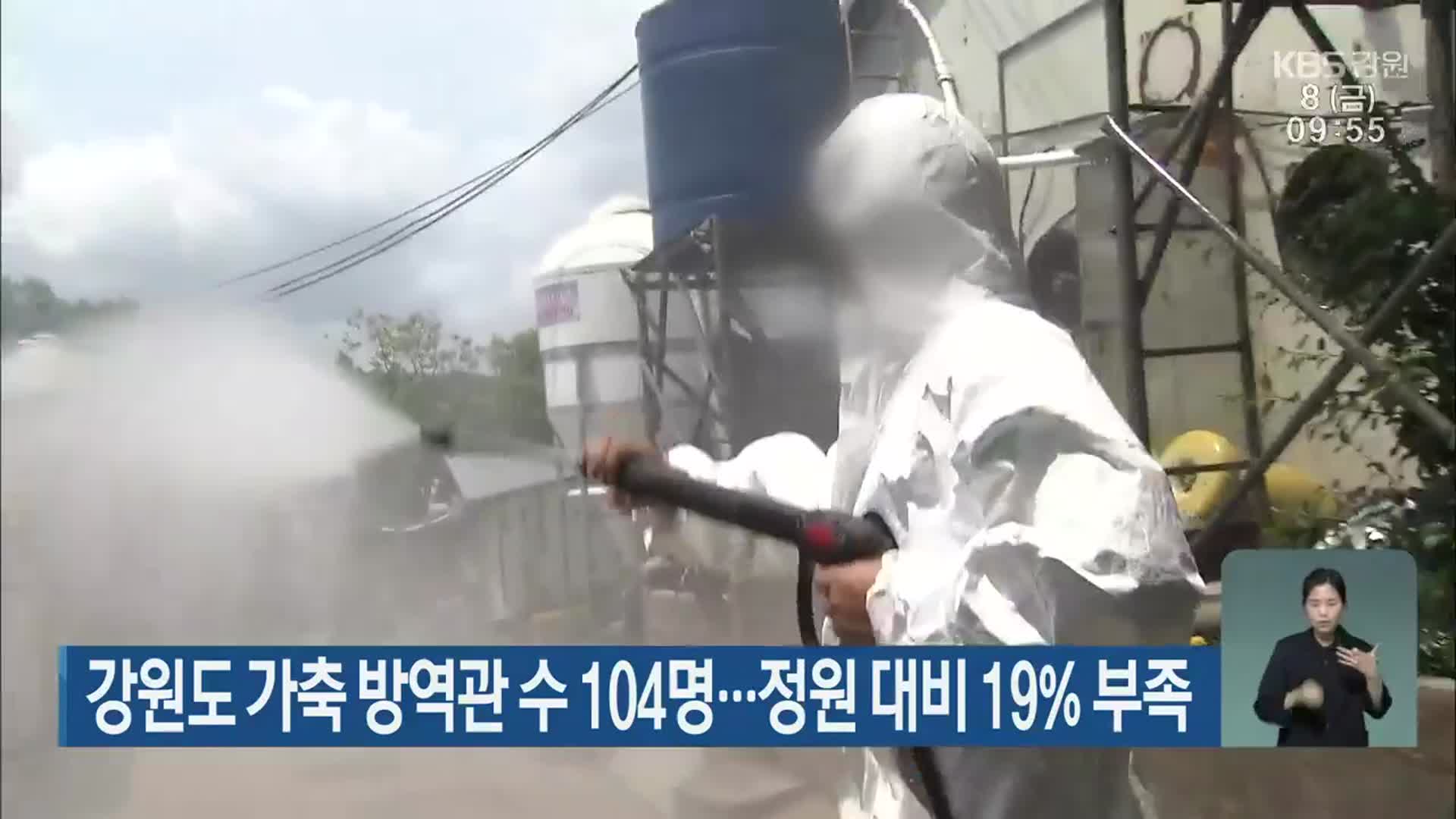 강원도 가축 방역관 수 104명…정원 대비 19% 부족
