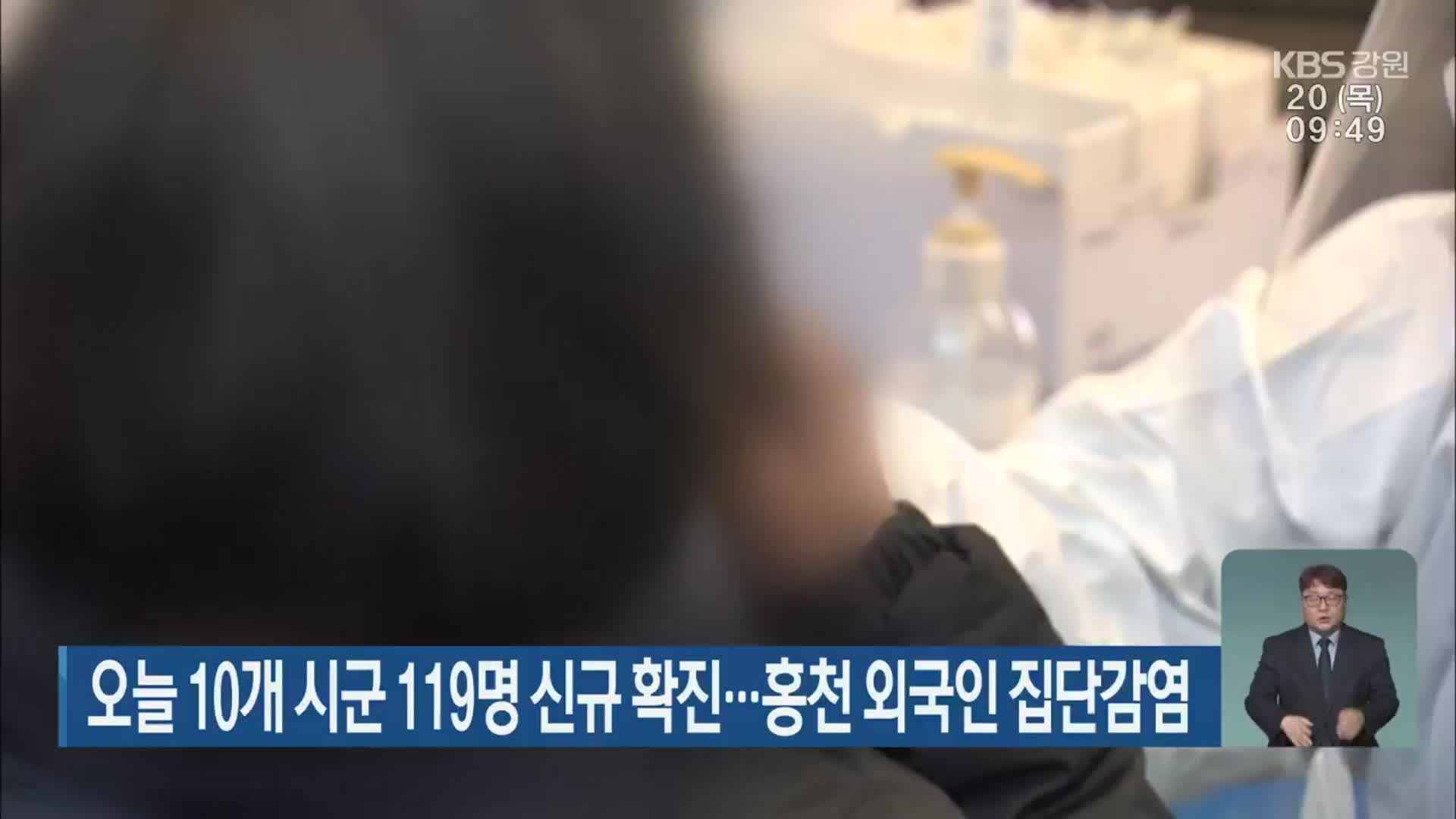 강원, 오늘 10개 시군 119명 신규 확진…홍천 외국인 집단감염