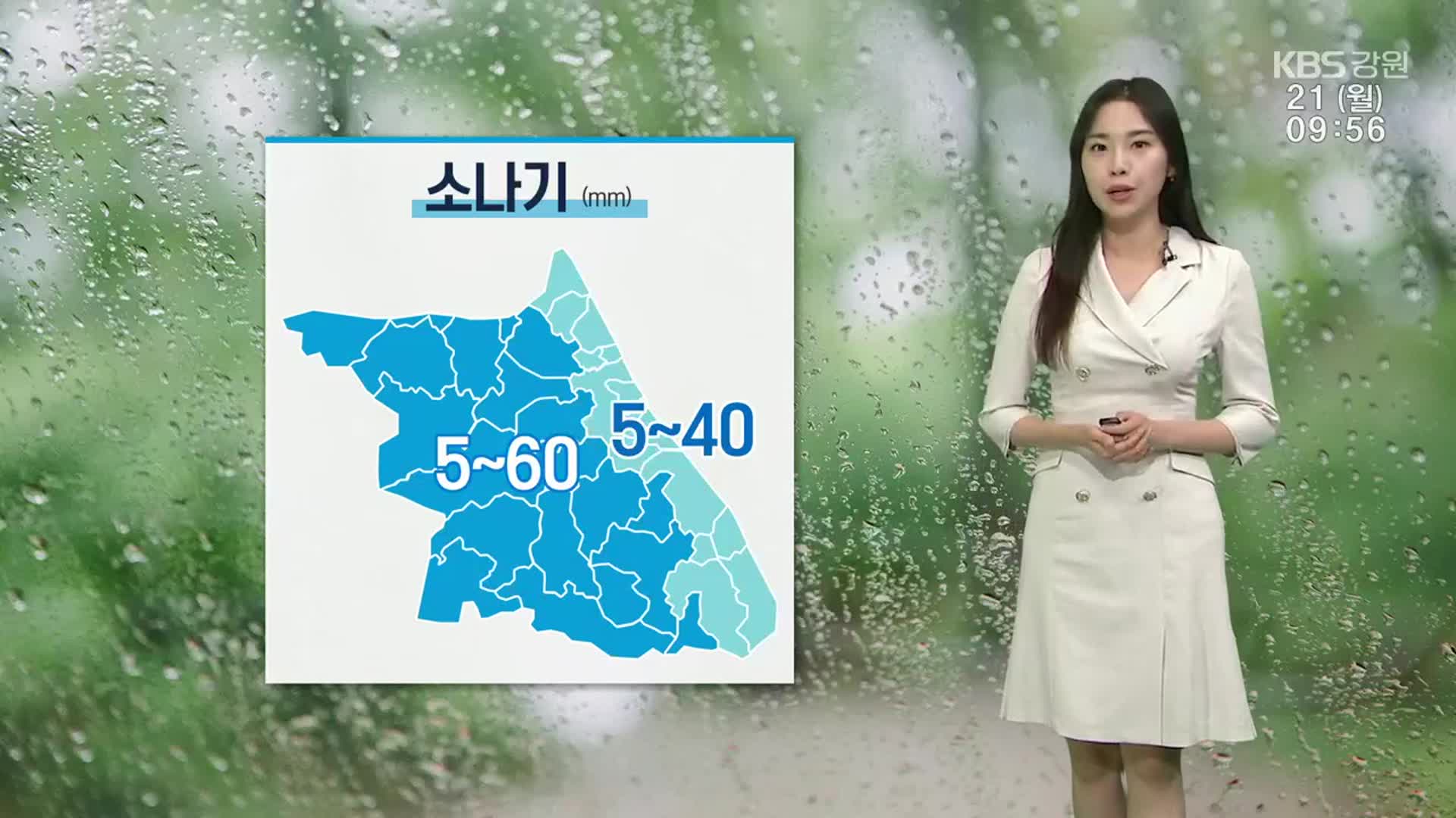 [날씨] 강원 밤까지 최대 60mm 소나기…무더위 이어져