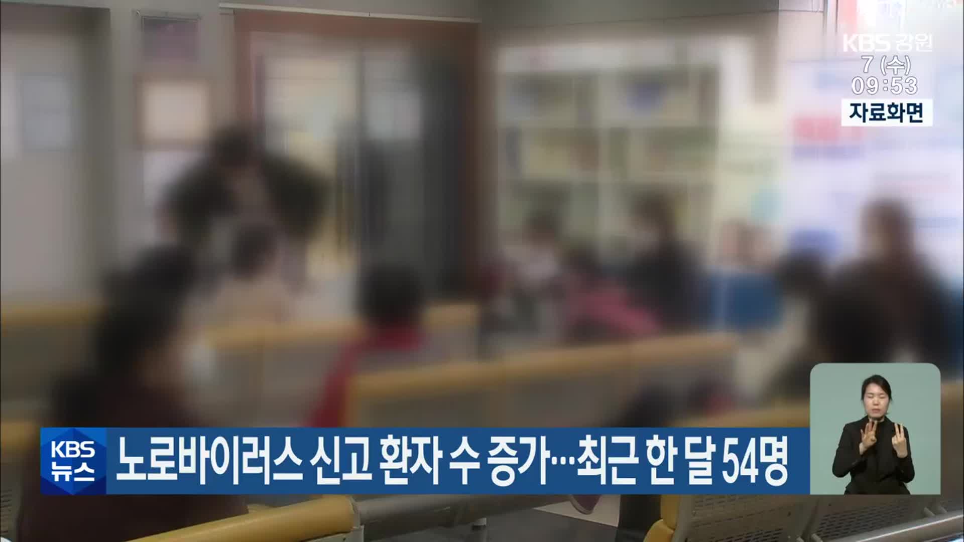 강원, 노로바이러스 신고 환자 수 증가…최근 한 달 54명