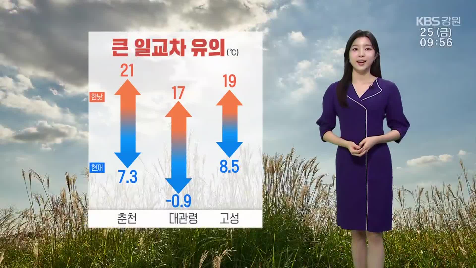 [날씨] 강원 오늘 큰 일교차 유의…내륙·산지 일부 지역 서리