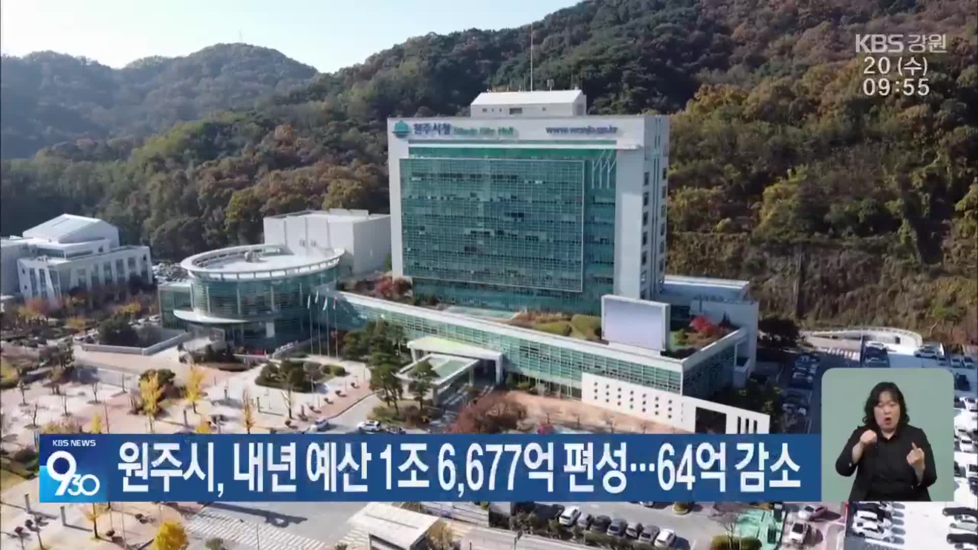 원주시, 내년 예산 1조 6,677억 편성…64억 감소