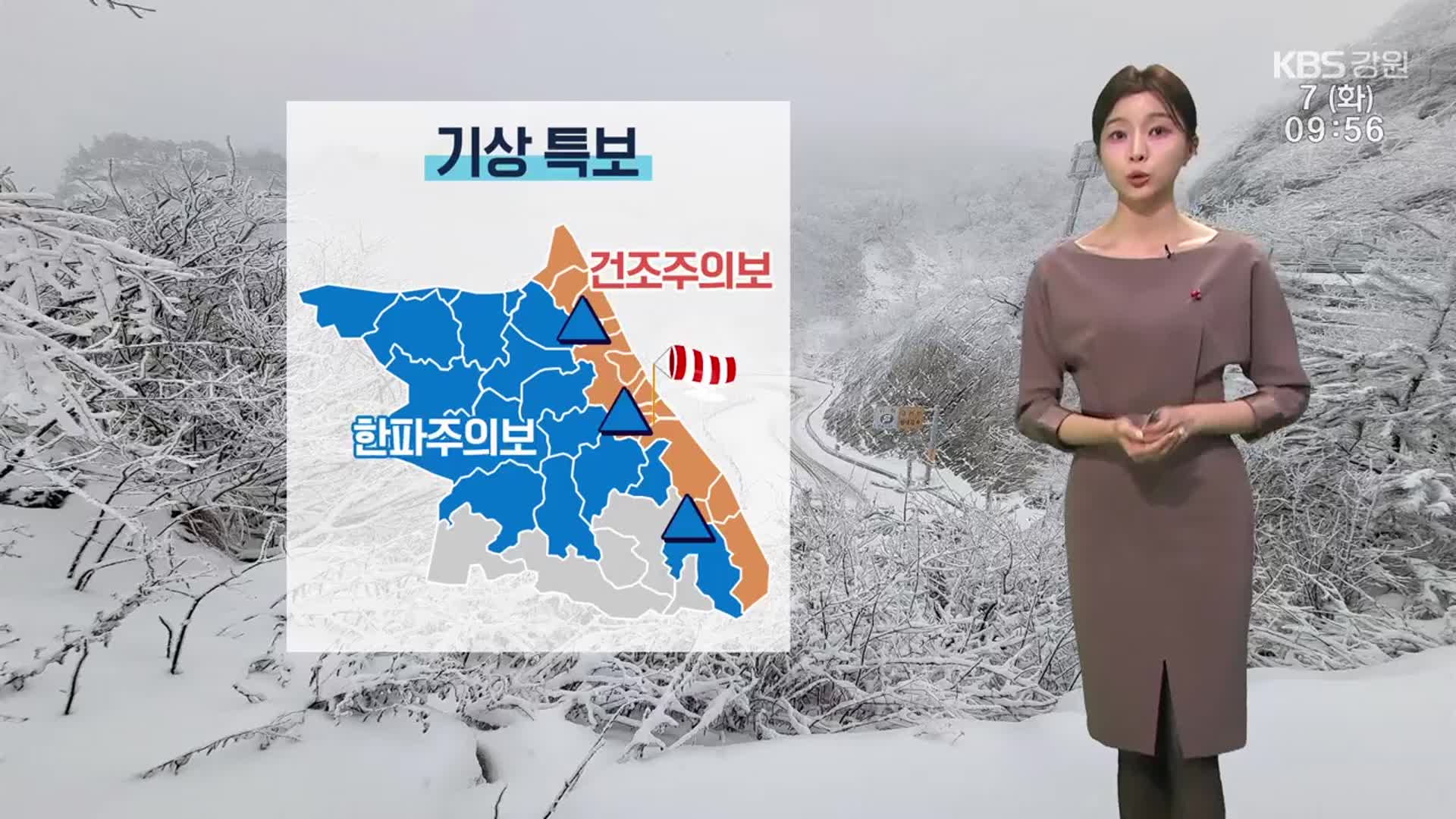 [날씨] 강원 산지·내륙 한파주의보…영동 중심 ‘건조주의보’