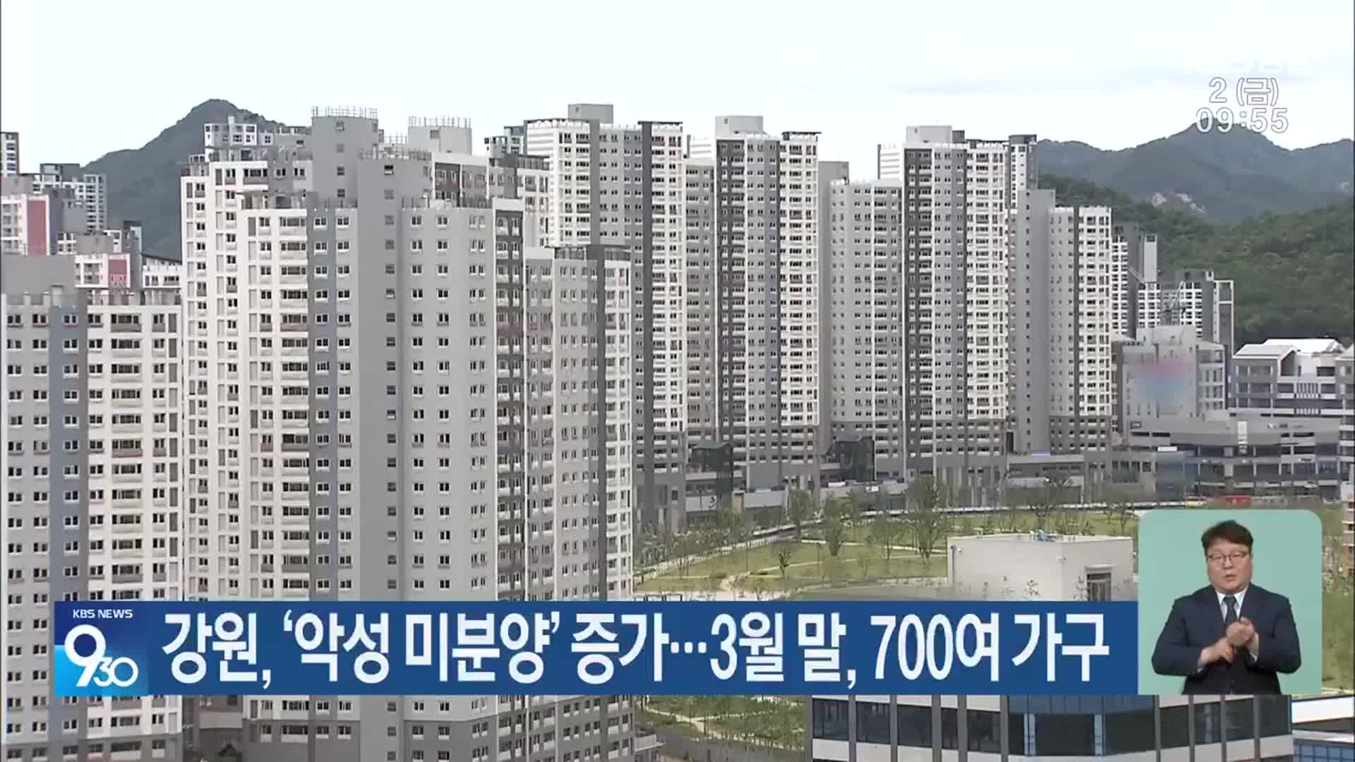 강원, ‘악성 미분양’ 증가…3월 말, 700여 가구