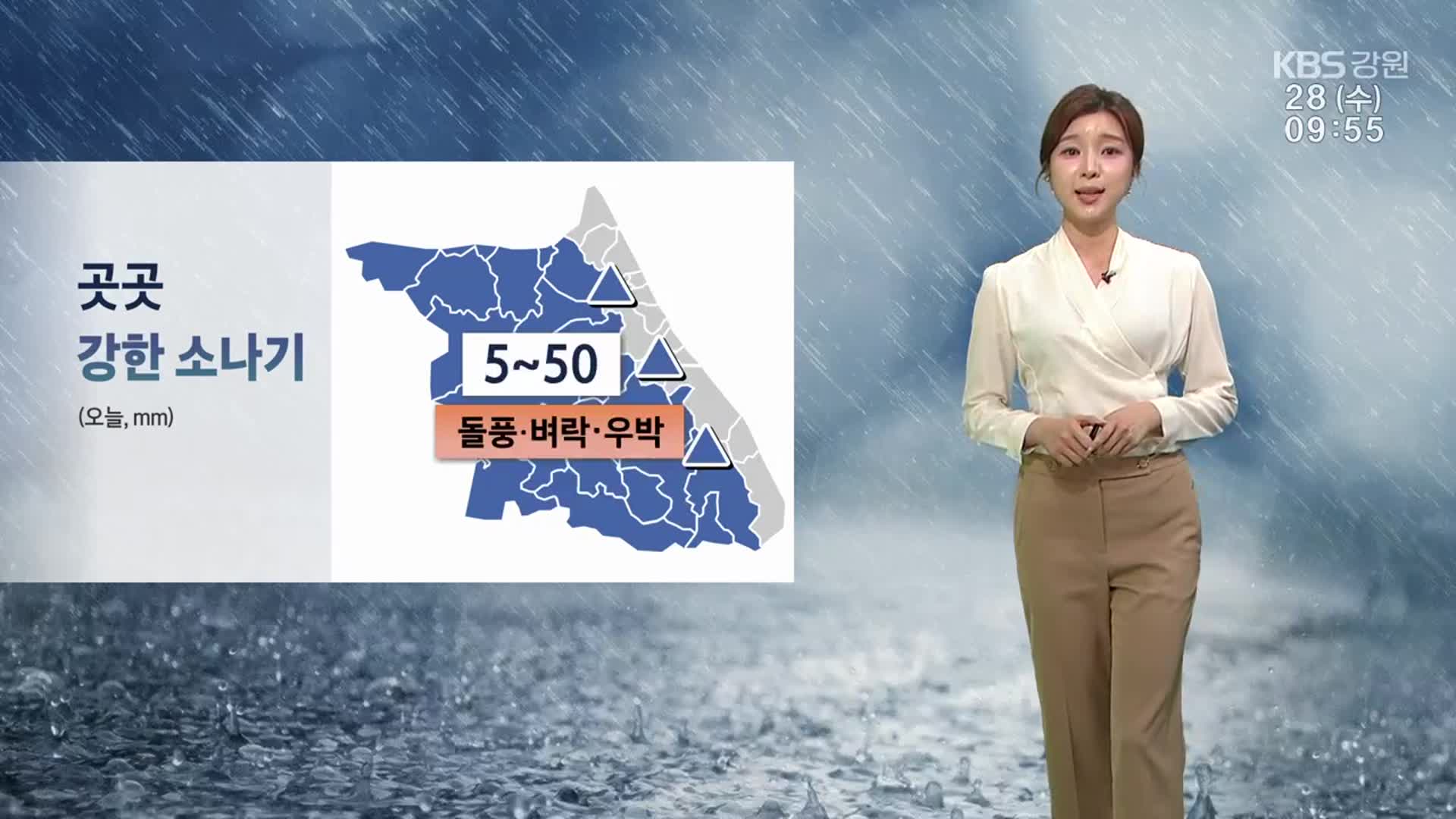 [날씨] 강원 내륙 한낮 더위 이어져…곳곳 강한 소나기