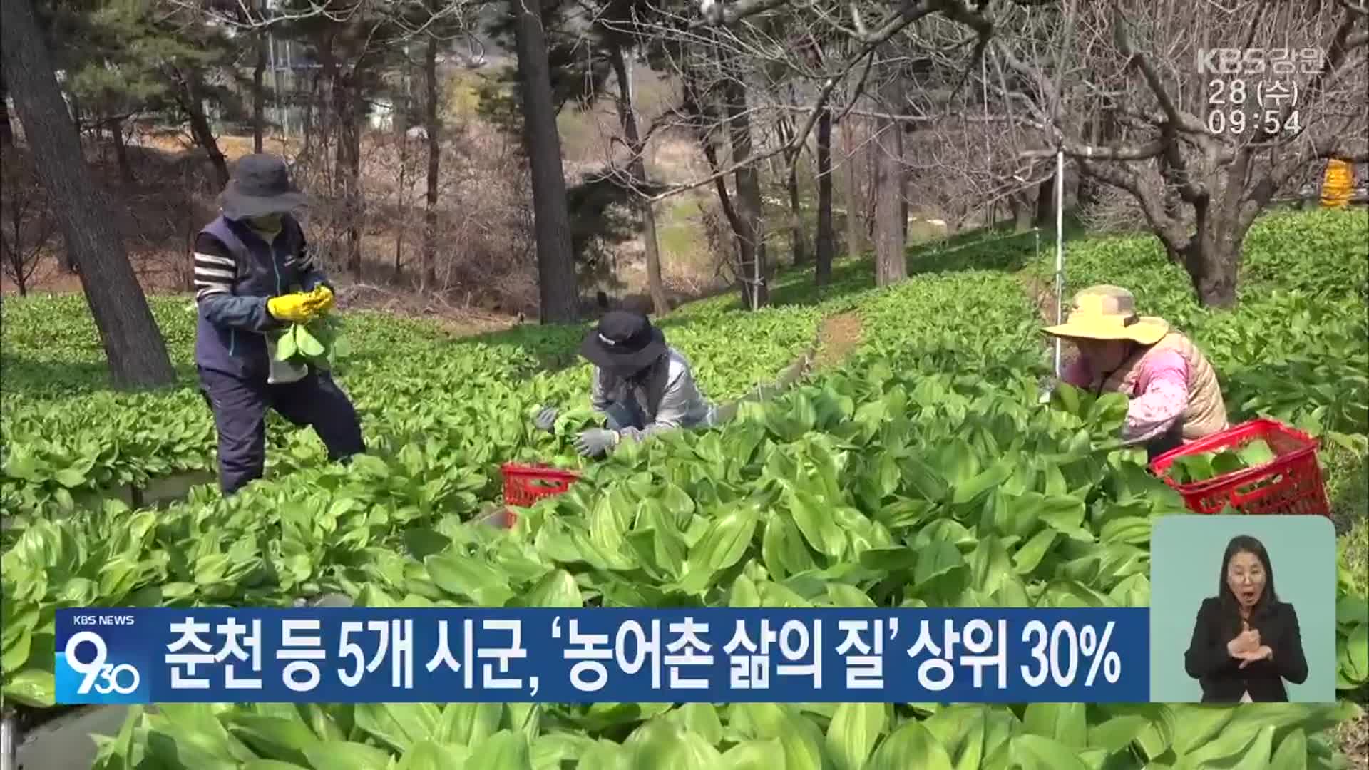 춘천 등 5개 시군, ‘농어촌 삶의 질’ 상위 30%