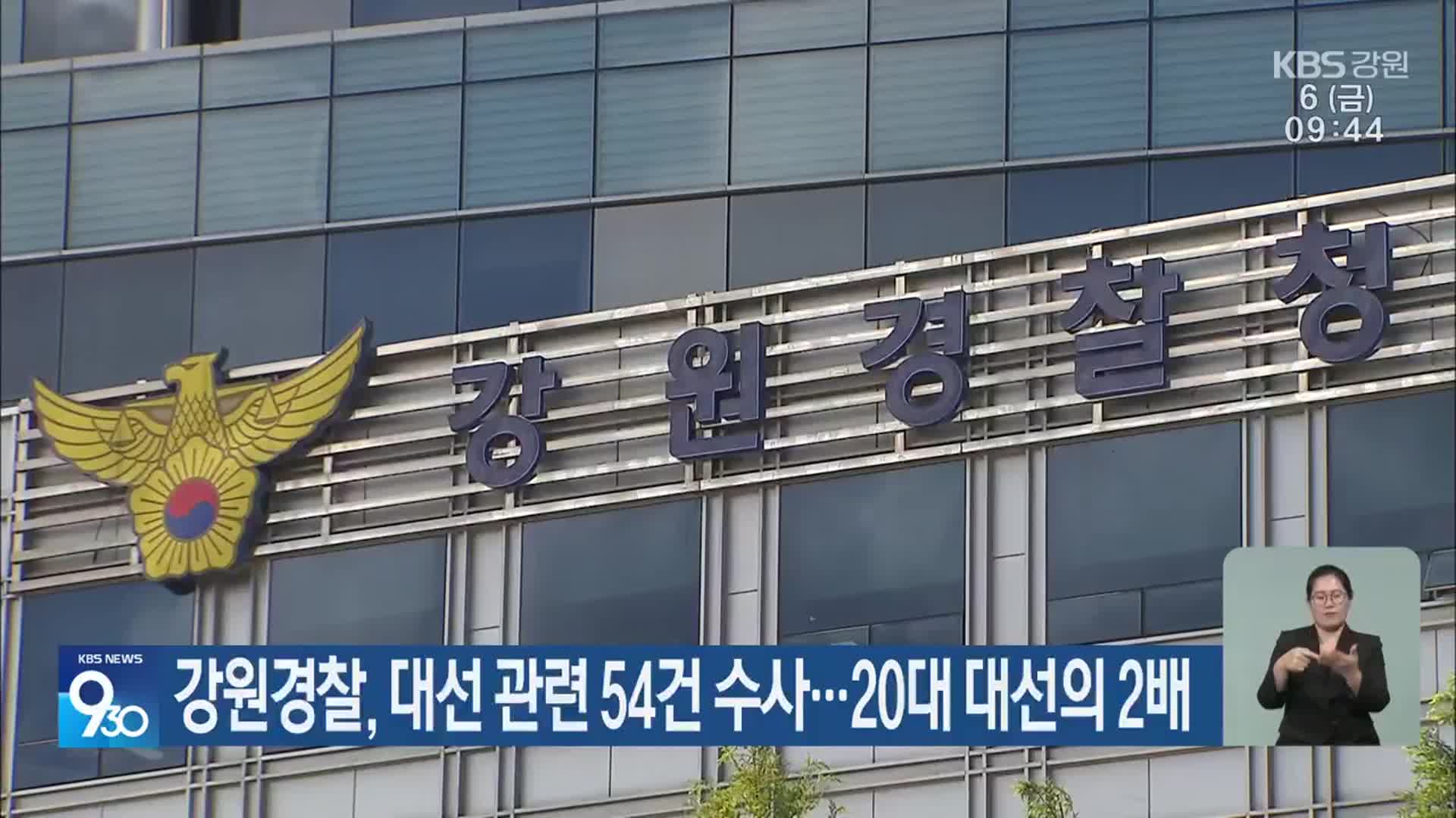 강원경찰, 대선 관련 54건 수사…20대 대선의 2배