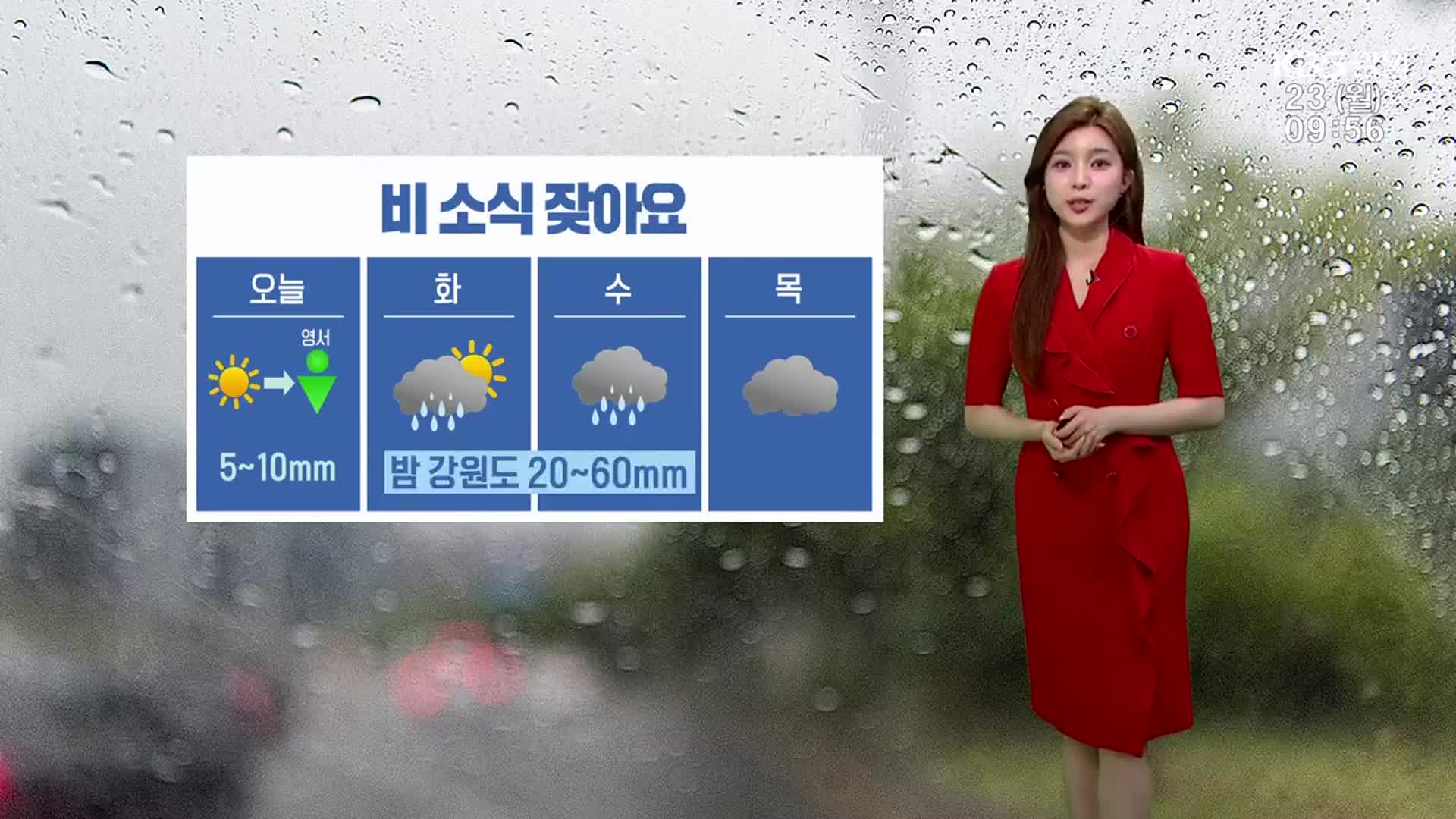 [날씨] 강원 영서 5~10mm 소나기…내륙·산지 안개주의