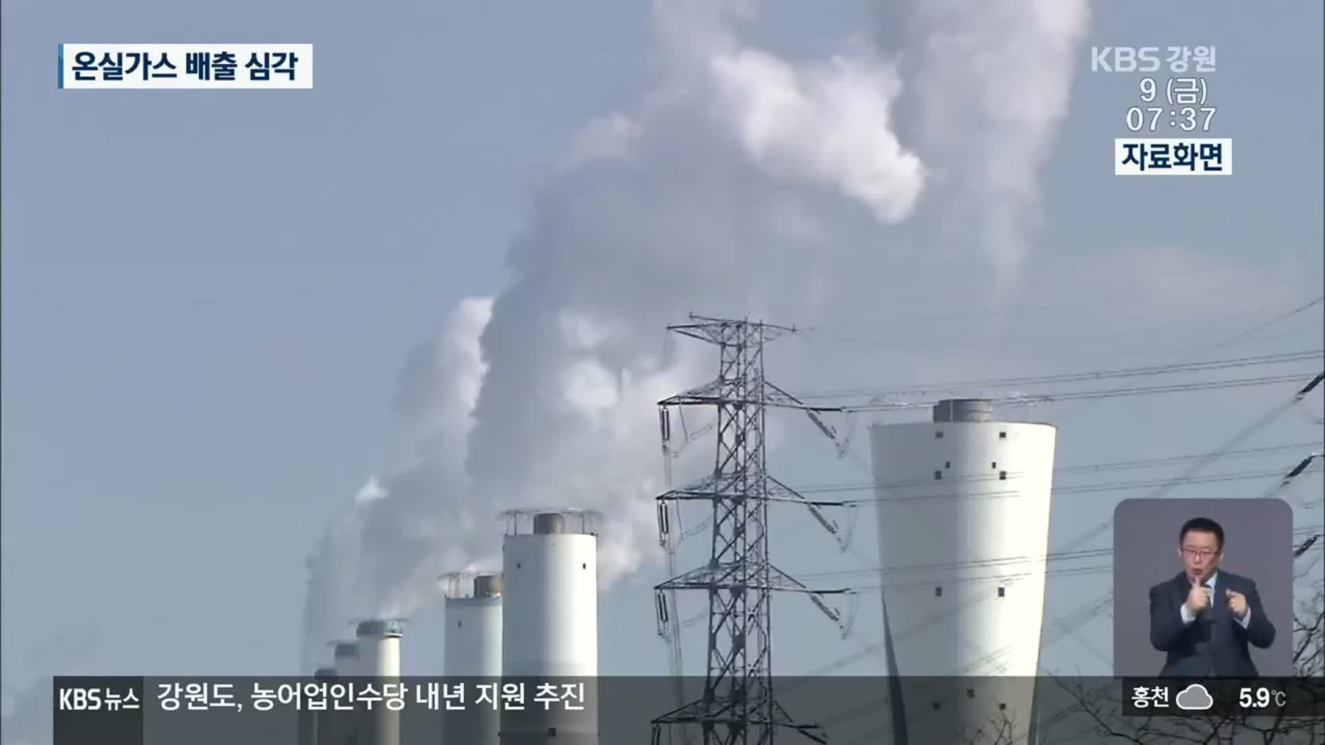 삼척 석탄화력발전소 온실가스 배출 심각
