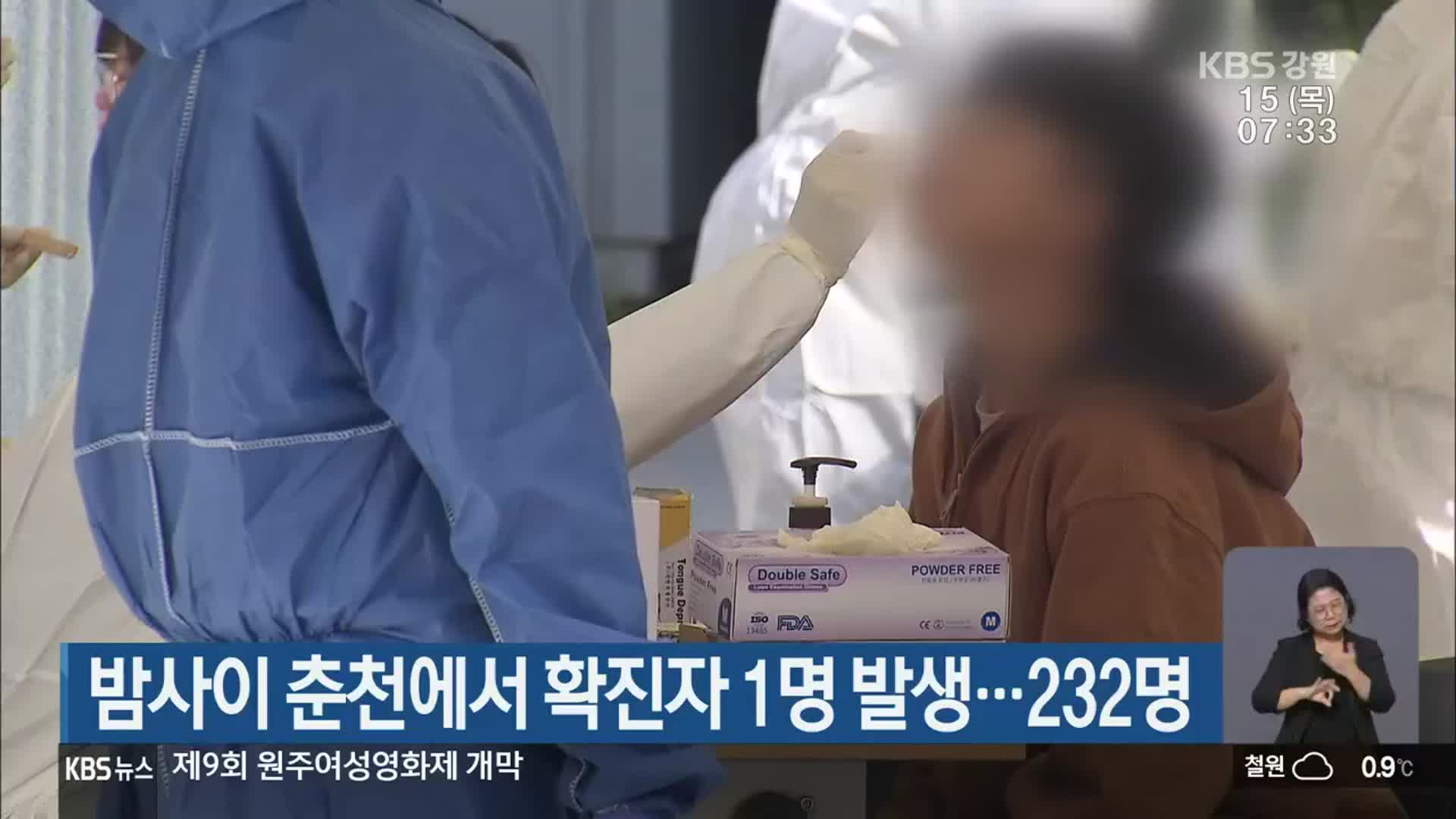 밤사이 춘천에서 확진자 1명 발생…232명