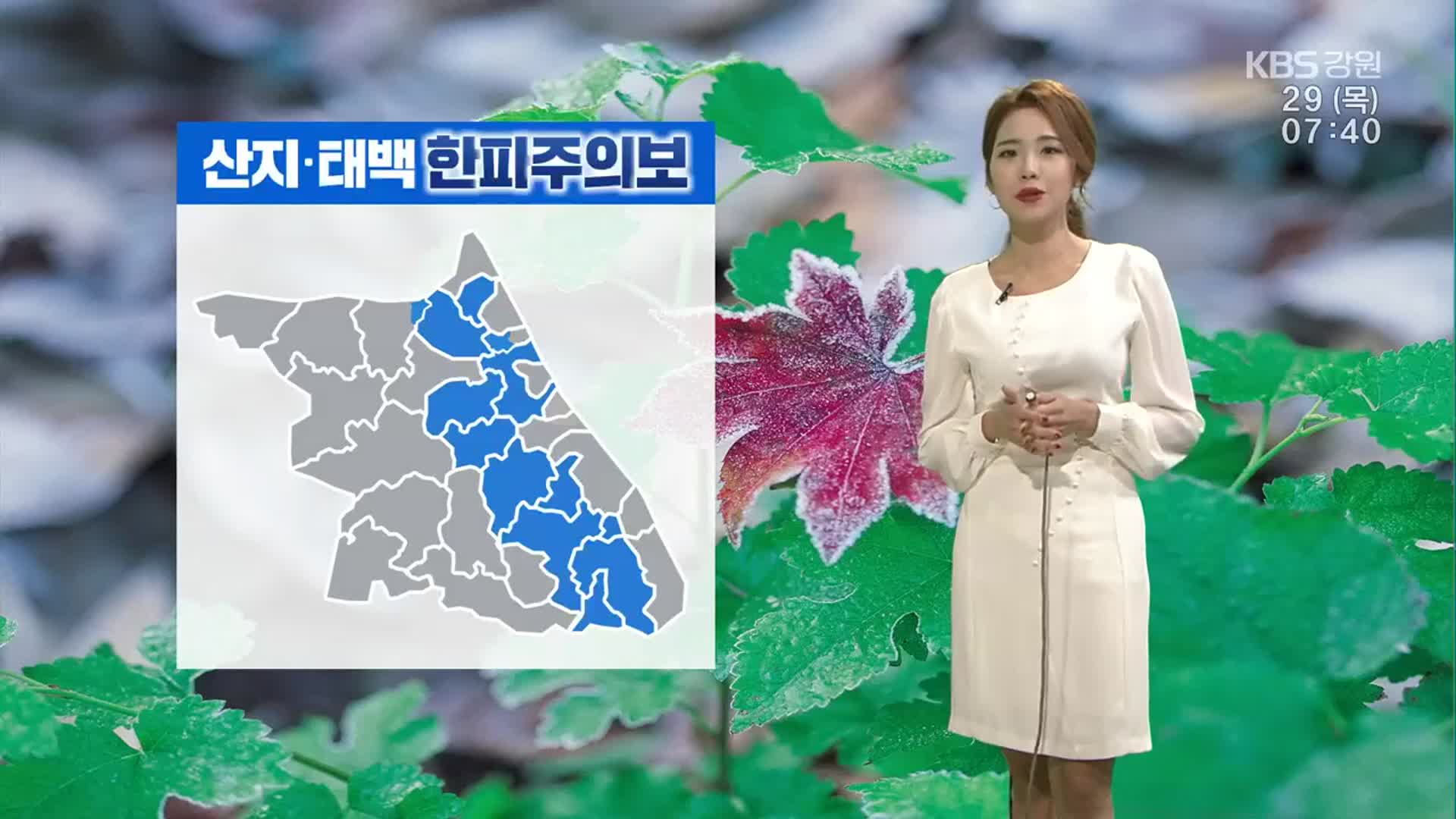 [날씨] 강원 산지·태백 한파주의보…어제보다 10도 가량 낮아