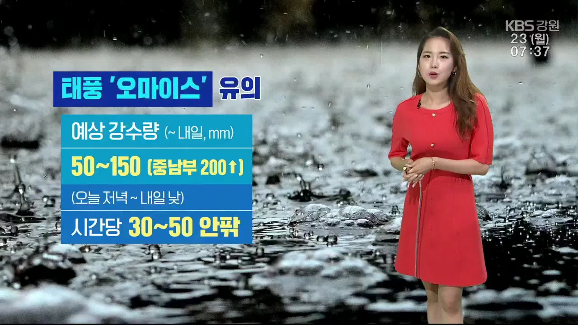 [날씨] 태풍 오마이스 유의…강원 내일까지 150mm 비