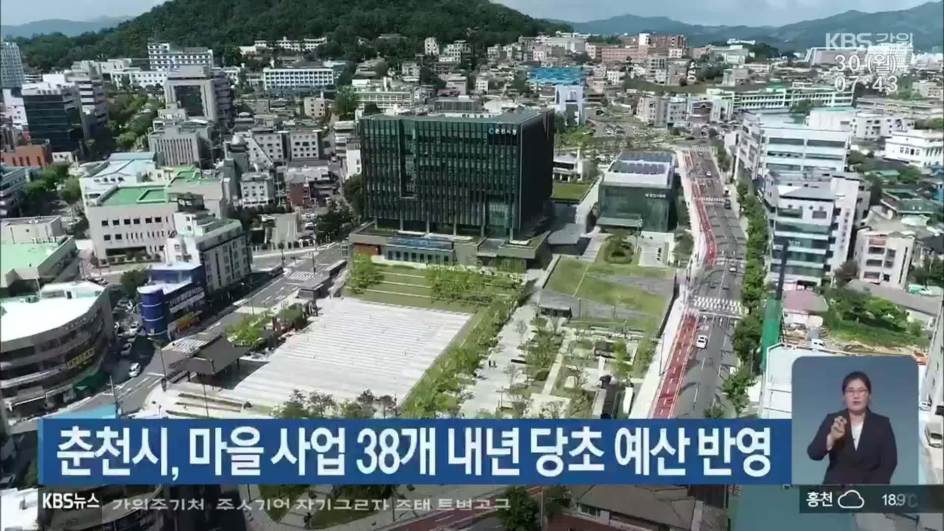 춘천시 마을 사업 38개 내년 당초 예산 반영