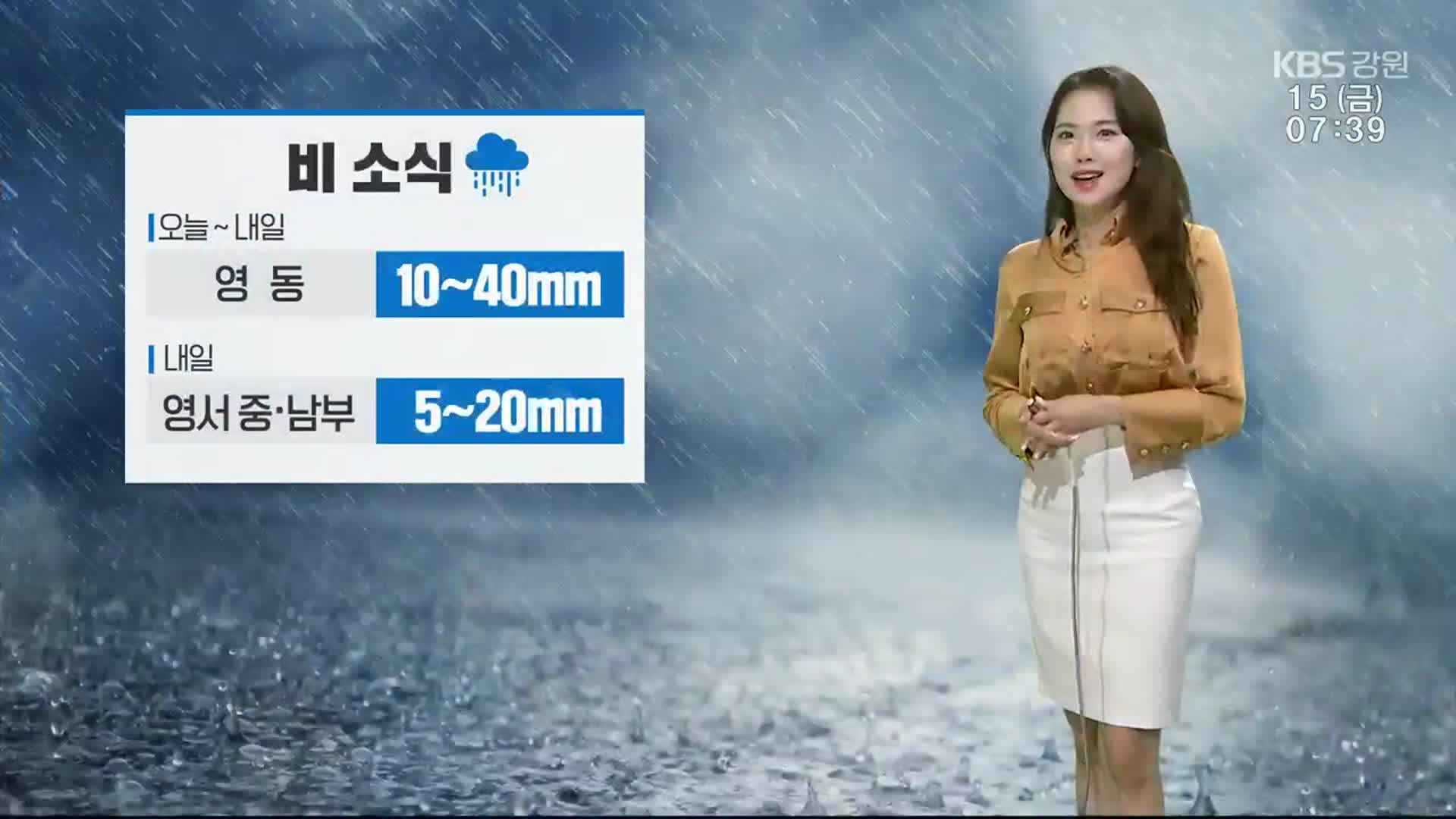 [날씨] 강원 영동 오늘~내일 최대 40㎜ ‘비’…낮 최고 16~21도