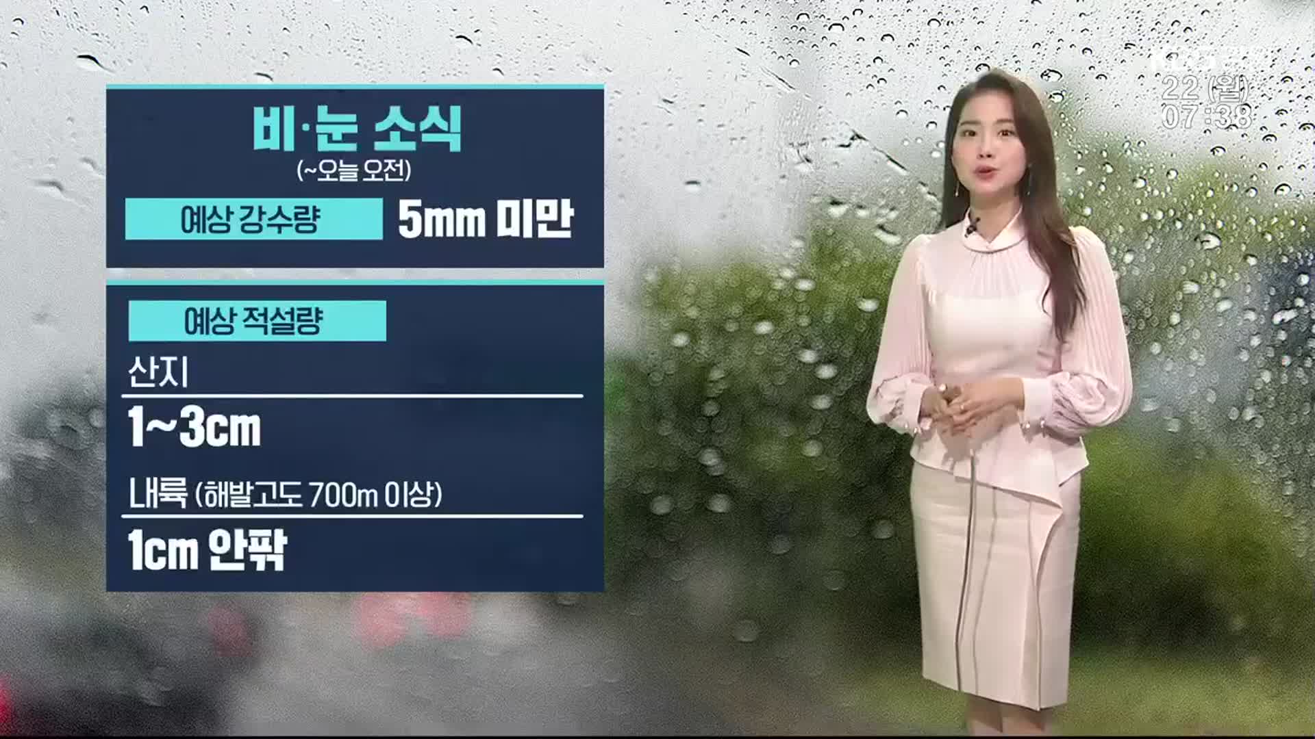 [날씨] 강원 오늘 오전까지 비·눈…낮부터 기온 뚝