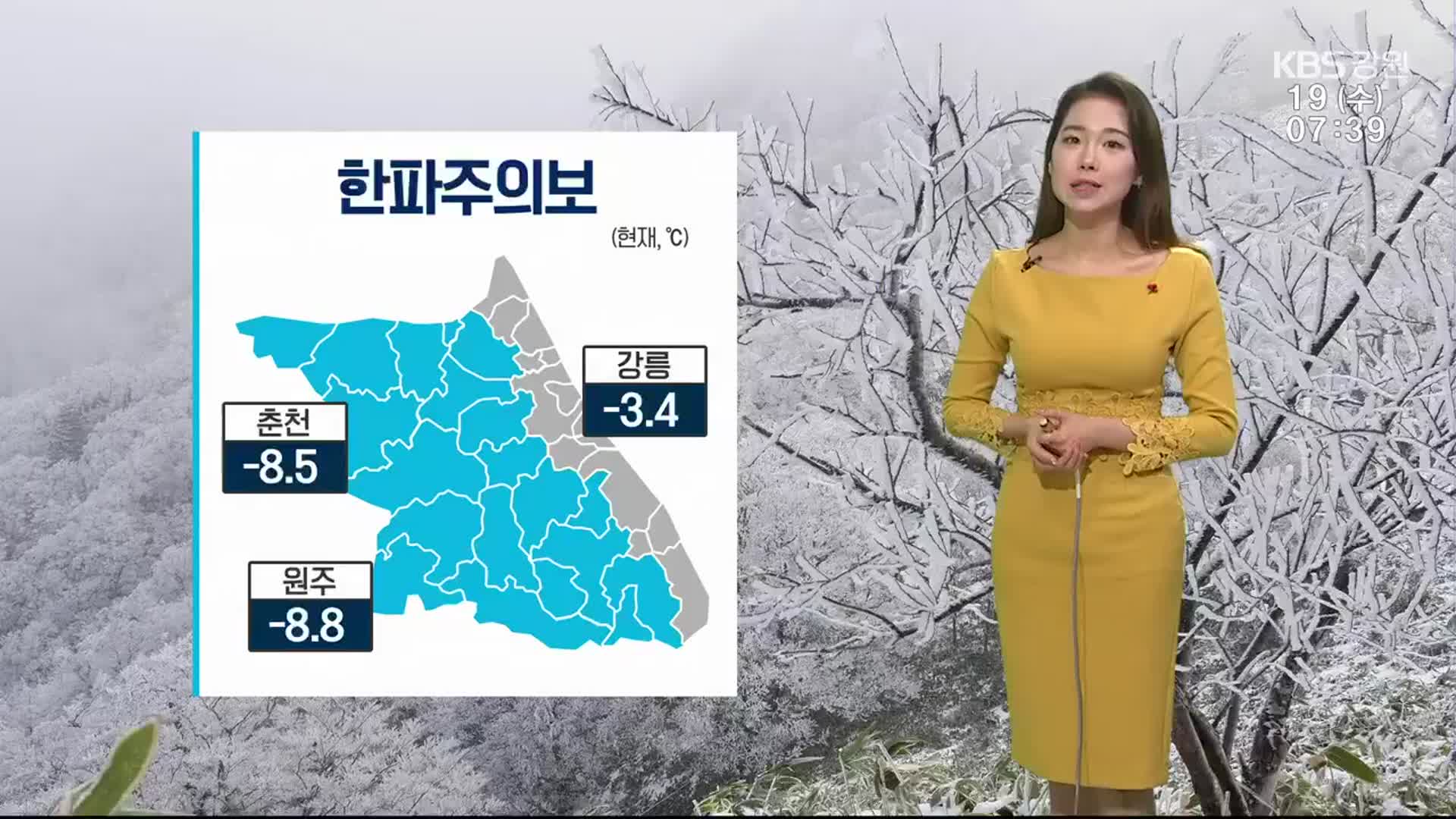 [날씨] 춘천·원주 아침 영하 8도…추위 속 강원 ‘대설예비특보’