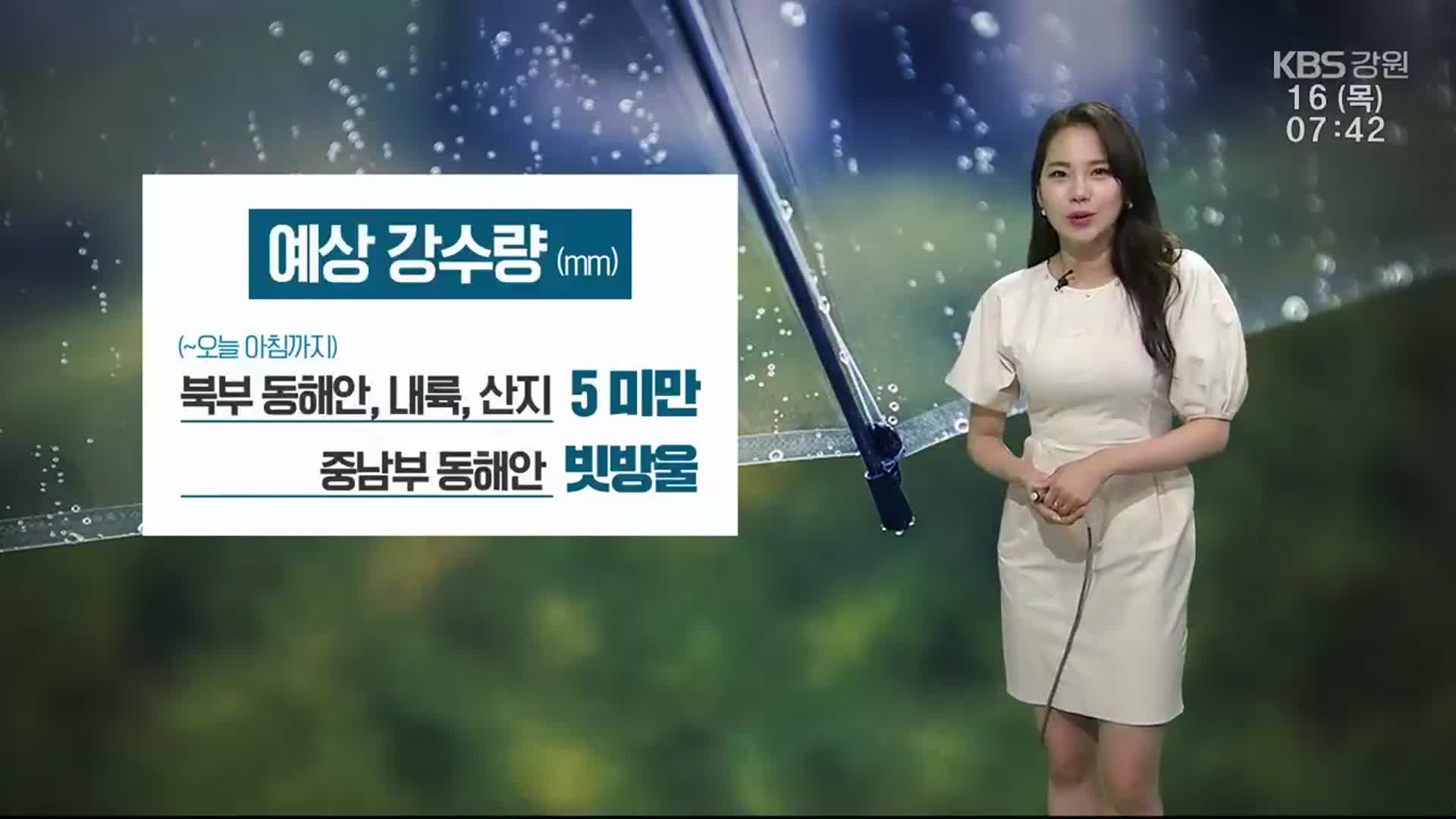 [날씨] 강원 오늘 아침까지 곳곳 ‘비’…한낮 춘천 27도, 원주 26도