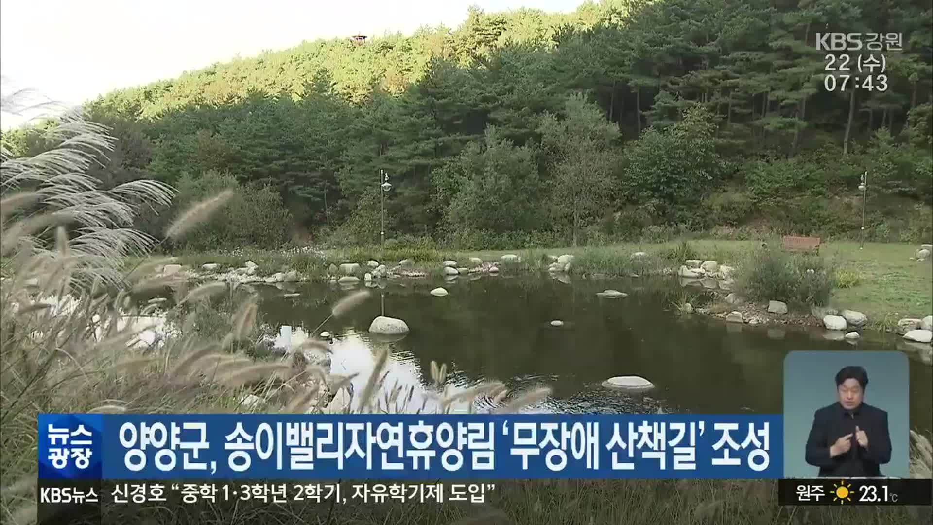 양양군, 송이밸리자연휴양림 ‘무장애 산책길’ 조성
