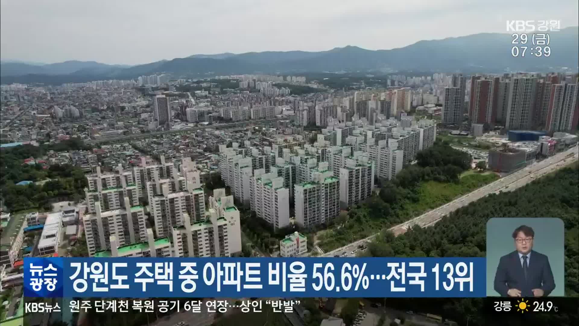 강원도 주택 중 아파트 비율 56.6%…전국 13위
