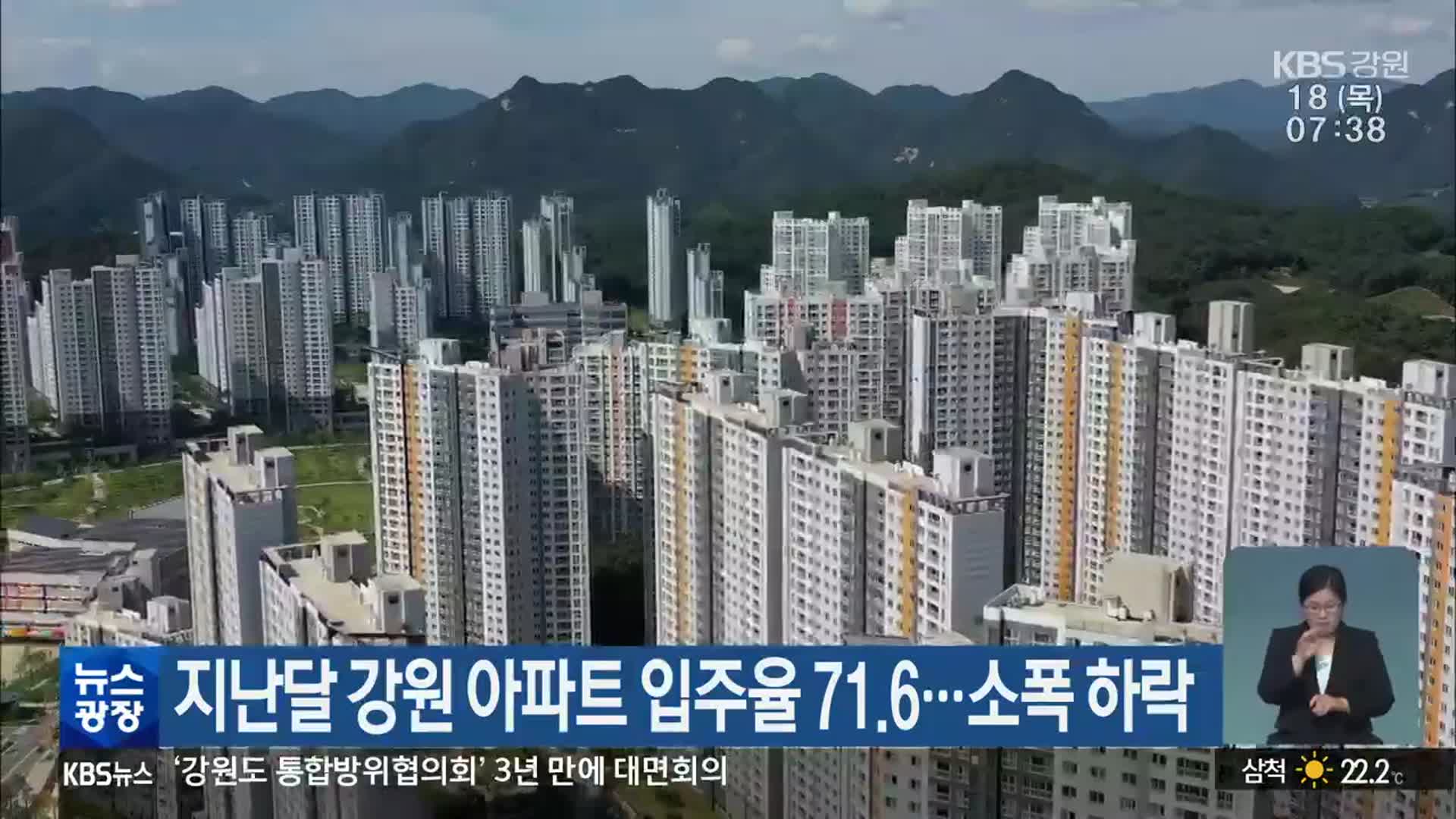지난달 강원 아파트 입주율 71.6…소폭 하락