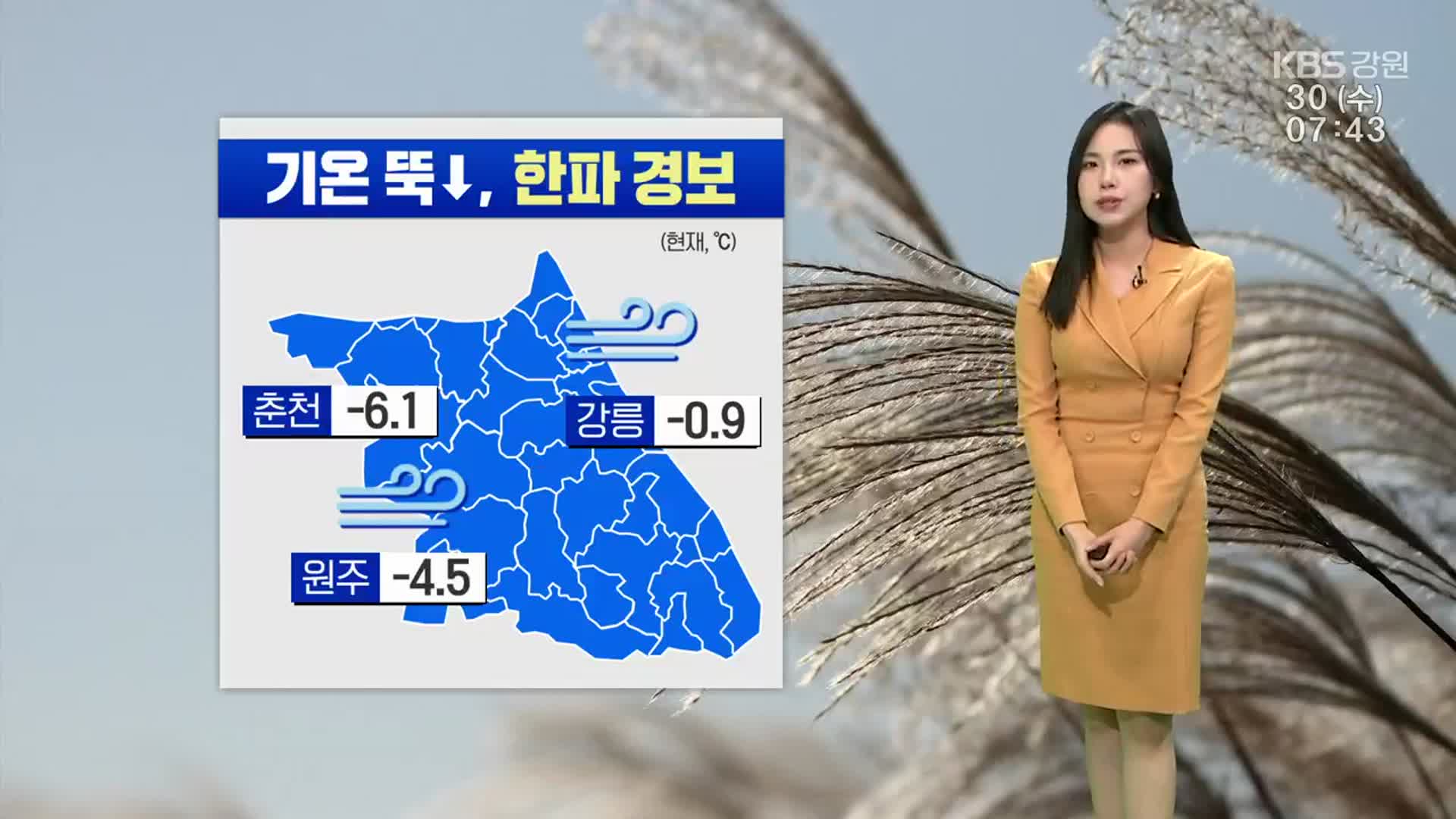 [날씨] 강원 한파경보 기온 ‘뚝’…바람에 체감온도 ↓