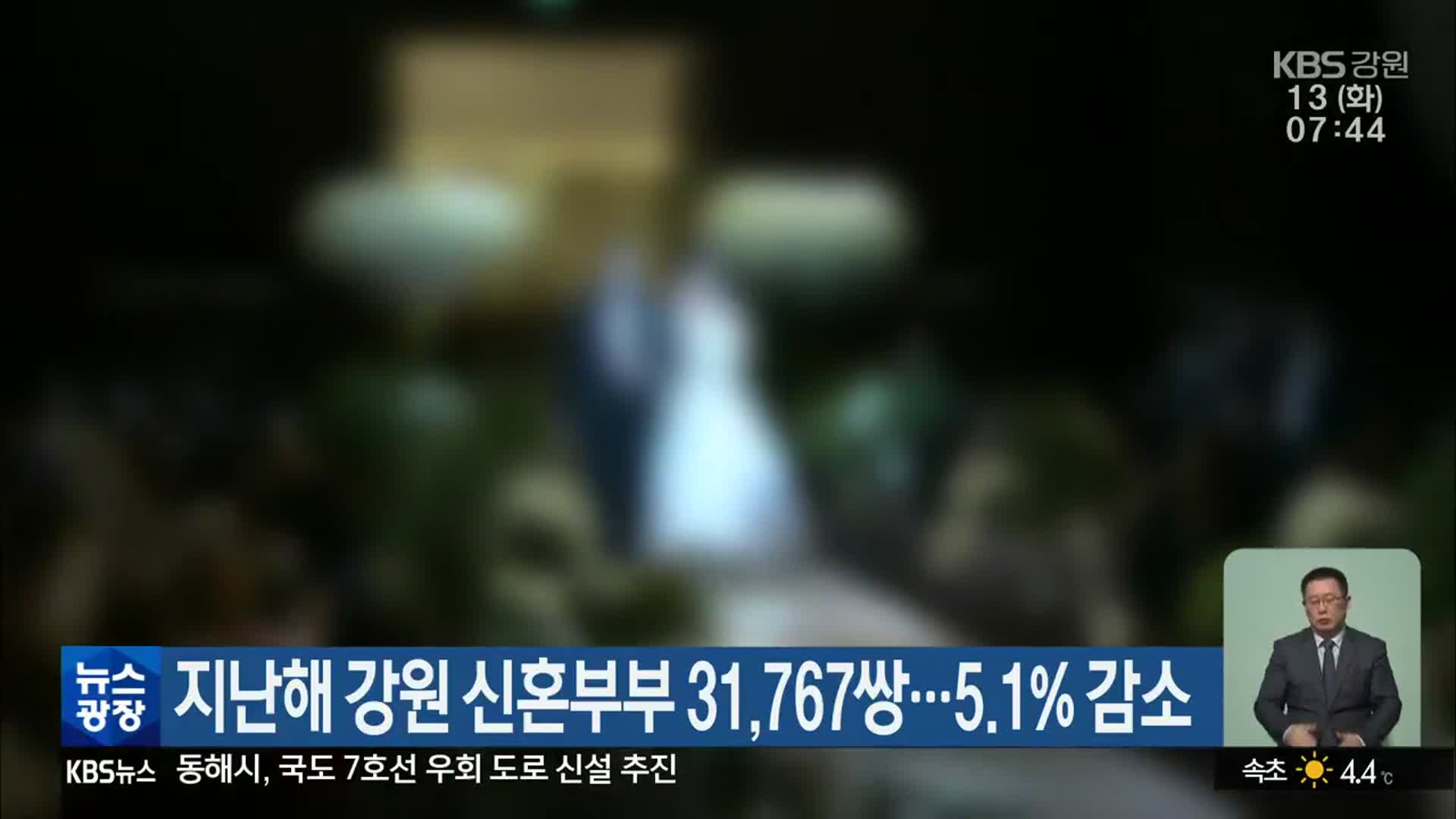 지난해 강원 신혼부부 31,767쌍…5.1% 감소