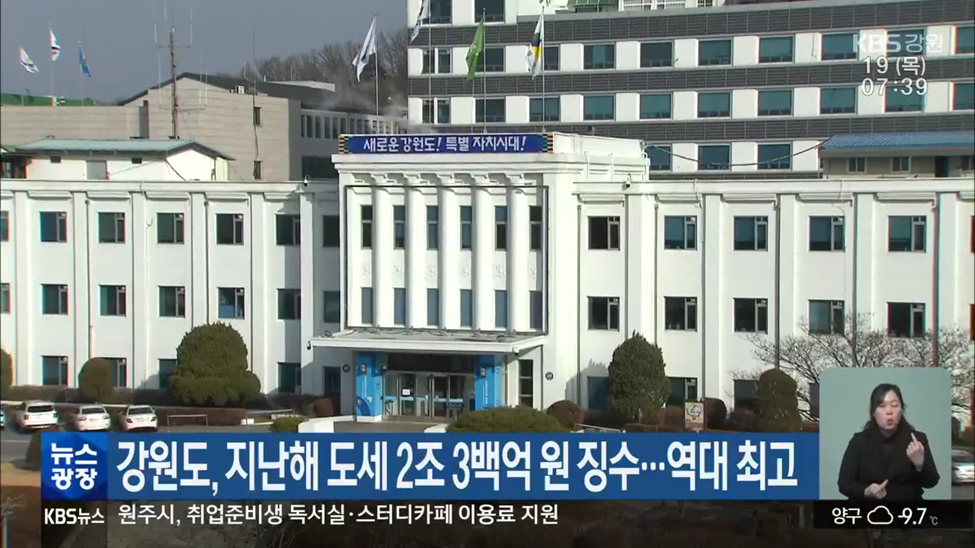 강원도, 지난해 도세 2조 3백억 원 징수…역대 최고