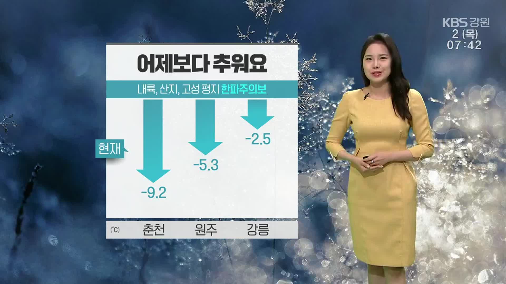 [날씨] 강원 어제보다 추워요…영동 건조특보