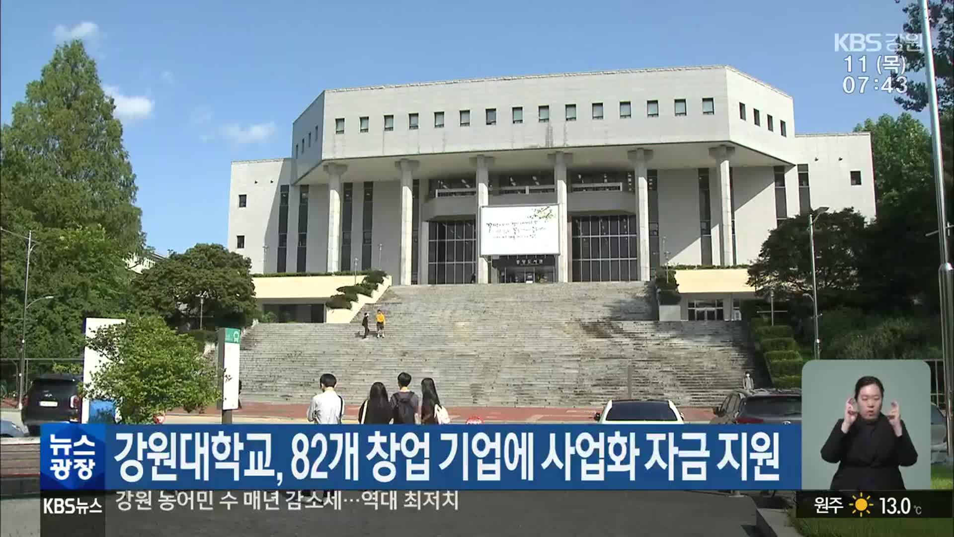 강원대학교, 82개 창업 기업에 사업화 자금 지원