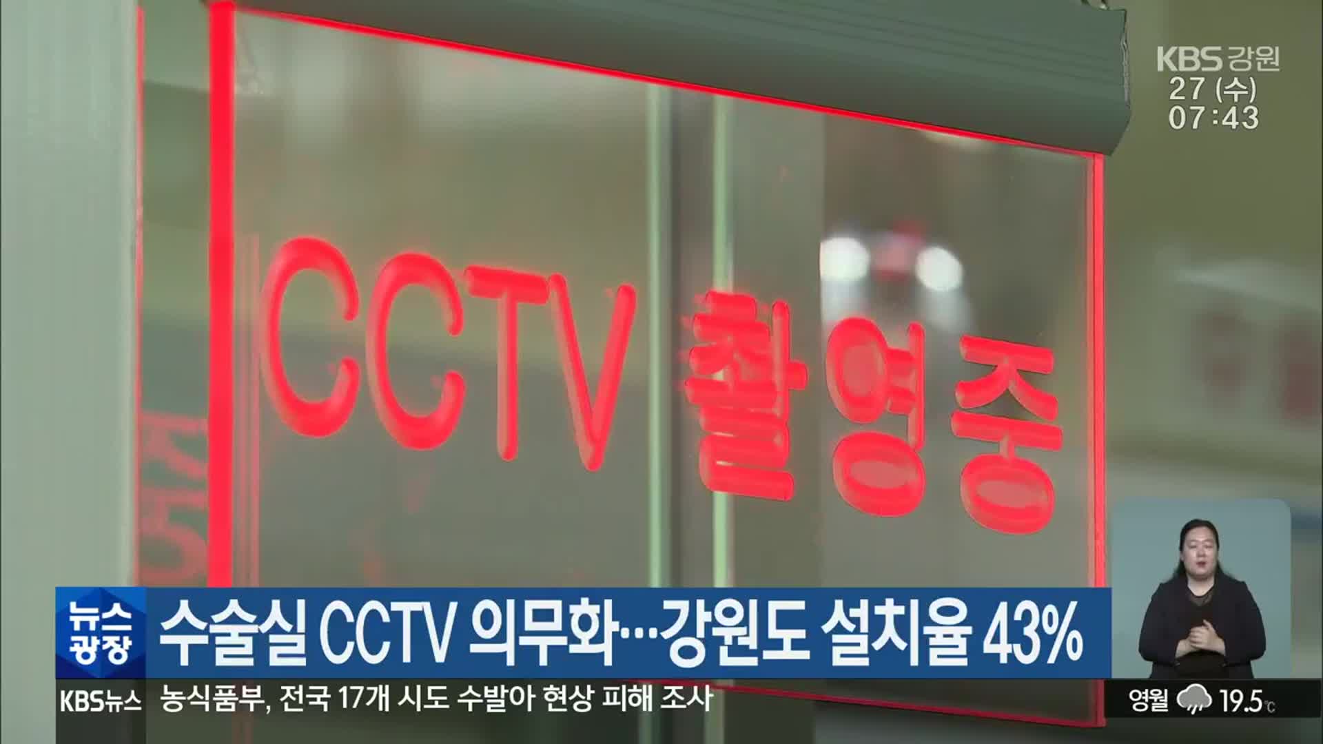 수술실 CCTV 의무화…강원도 설치율 43%