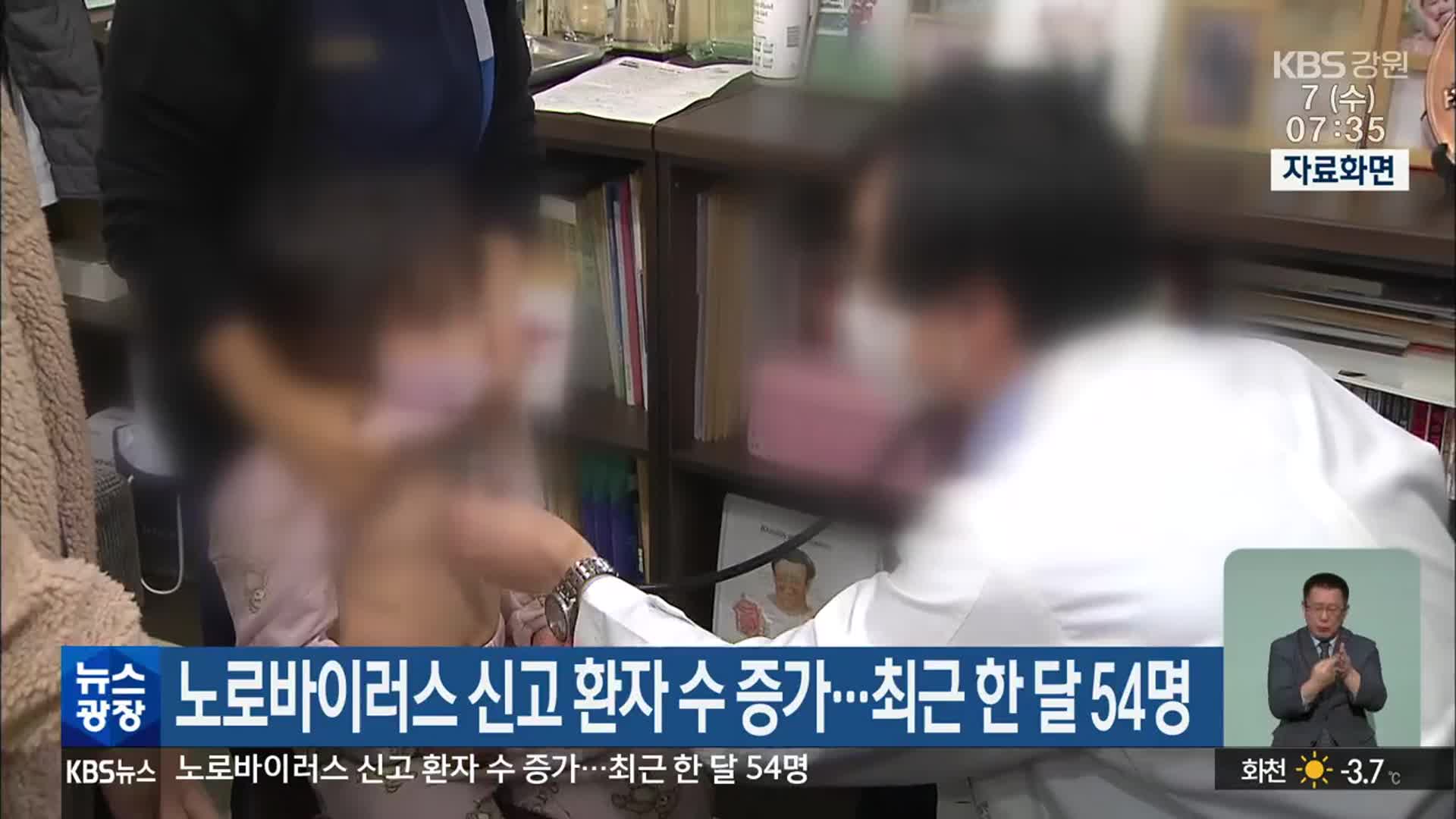 강원, 노로바이러스 신고 환자 수 증가…최근 한 달 54명
