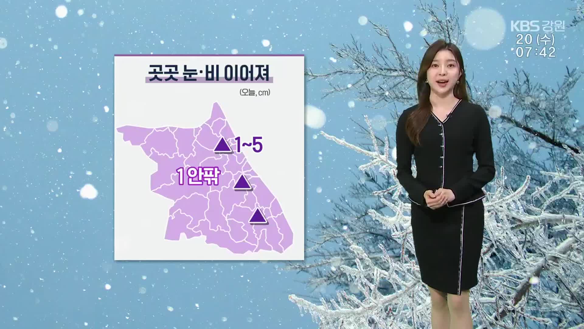 [날씨] 오늘 강원 산지 최대 5cm 눈…종일 강한 바람