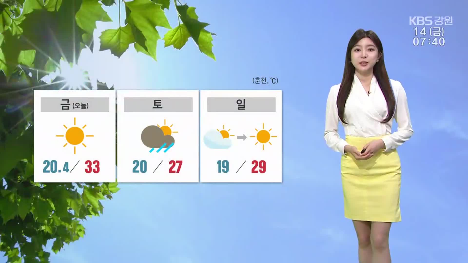 [날씨] 강원 한낮 29~35도 무더위…온열질환 유의!