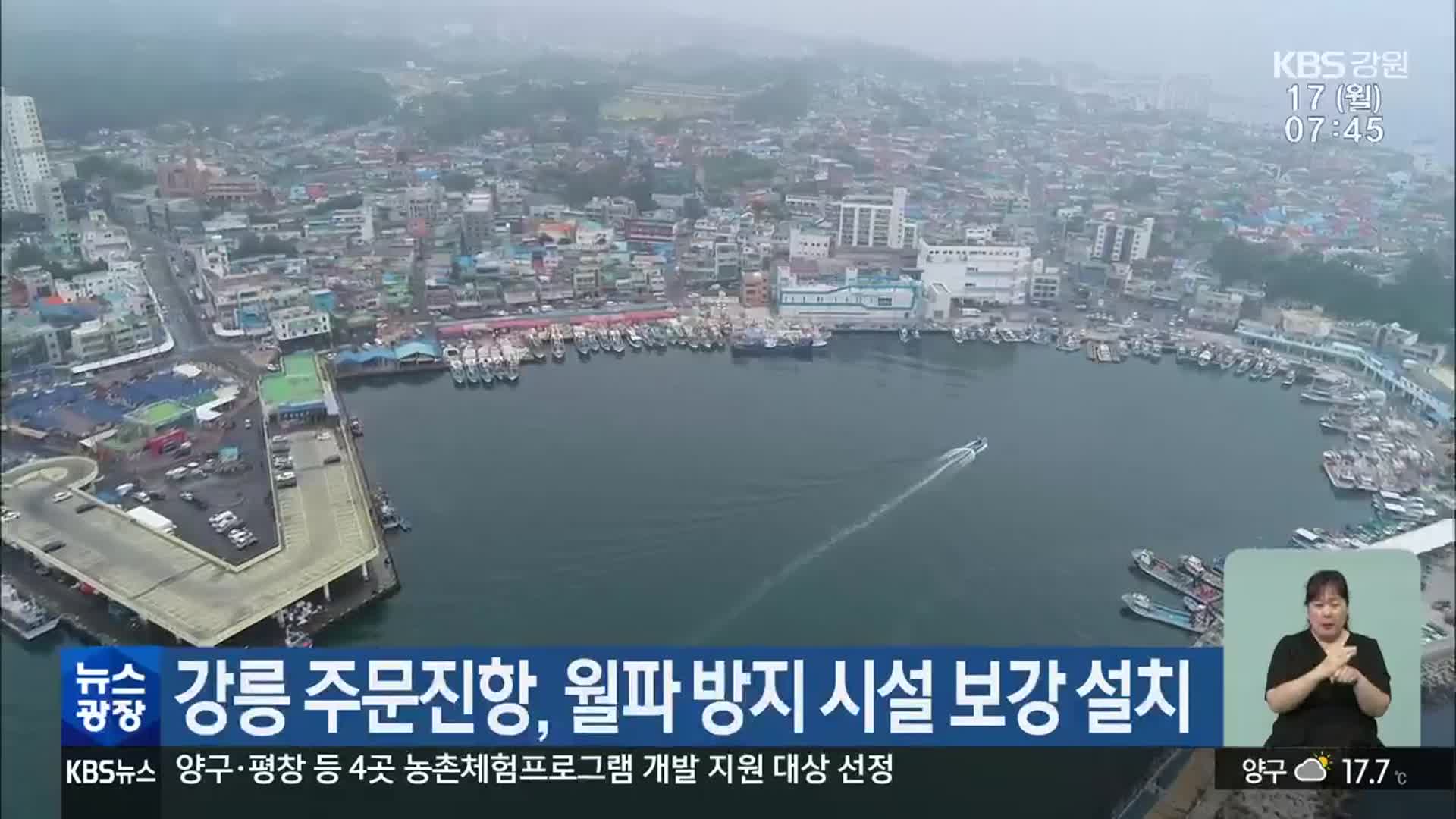 강릉 주문진항, 월파 방지 시설 보강 설치