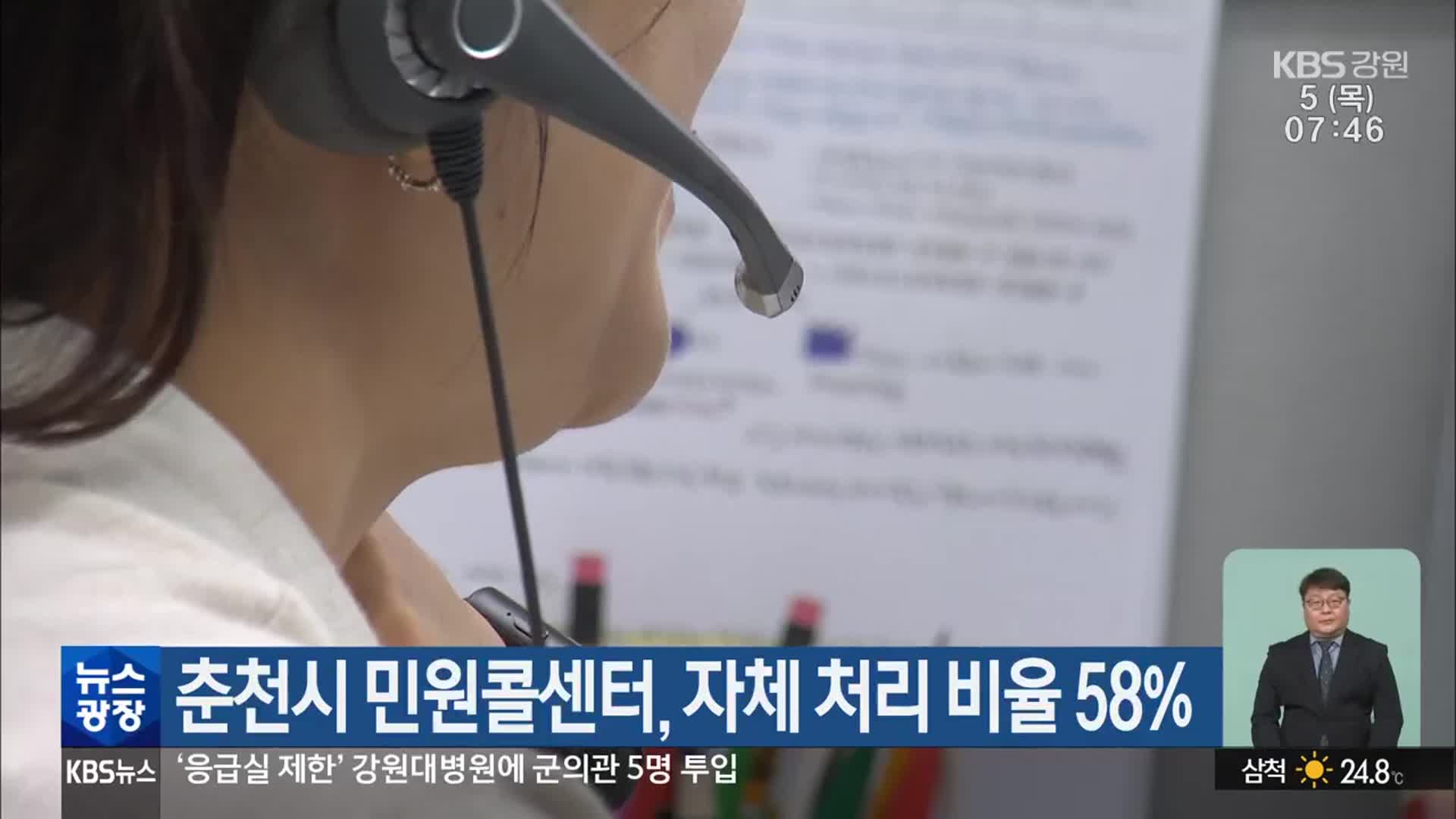 춘천시 민원콜센터, 자체 처리 비율 58%