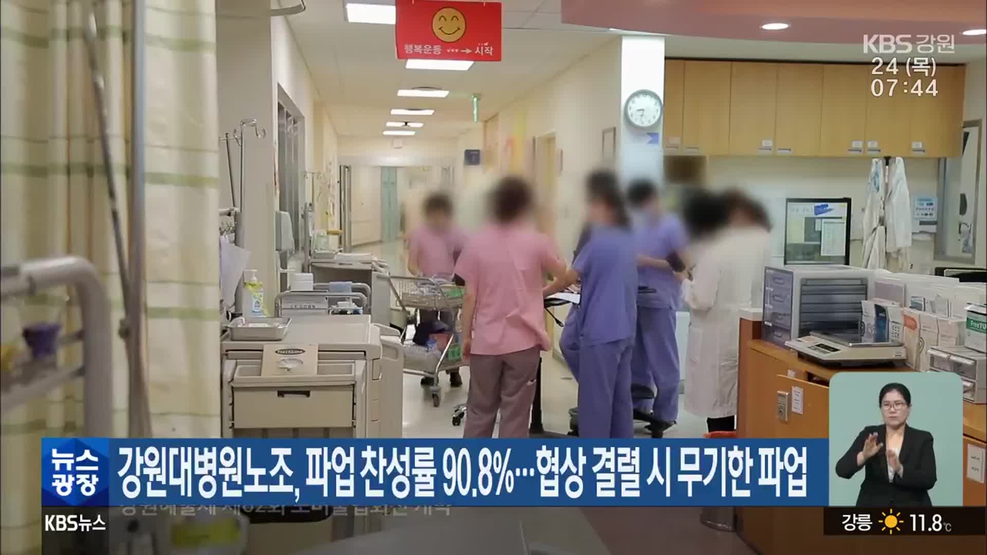 강원대병원노조, 파업 찬성률 90.8%…협상 결렬 시 무기한 파업