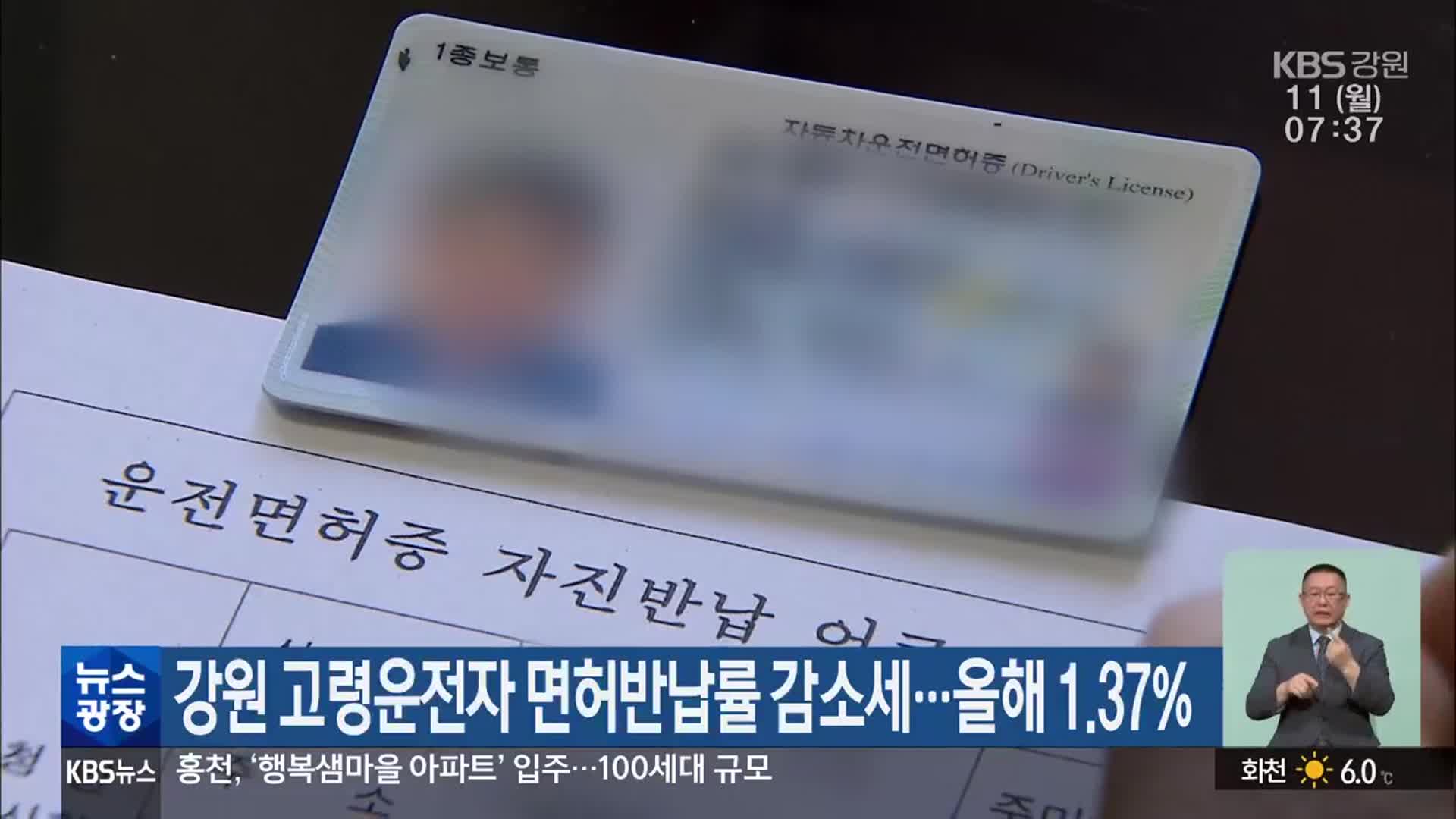 강원 고령운전자 면허반납률 감소세…올해 1.37%