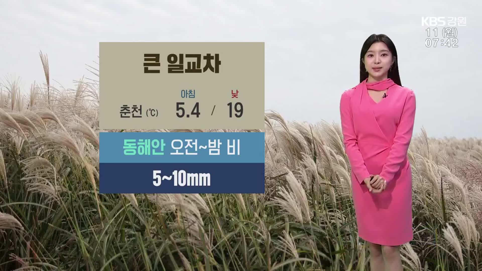 [날씨] 강원 동해안 5~10mm 비…큰 일교차 주의