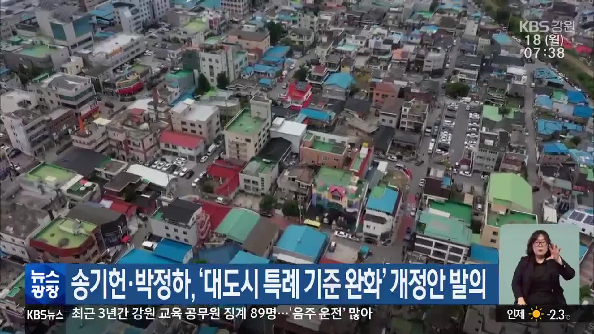 송기헌·박정하, ‘대도시 특례 기준 완화’ 개정안 발의