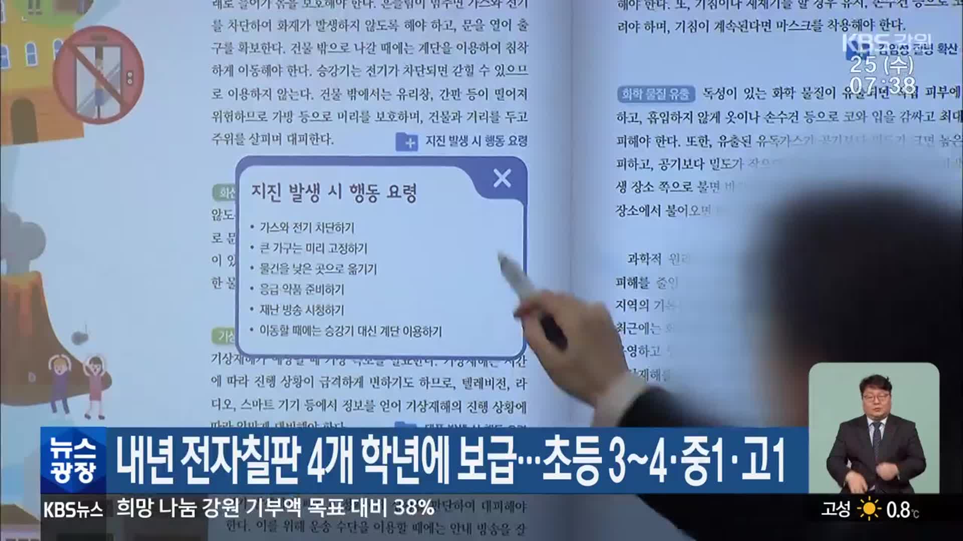 내년 전자칠판 4개 학년에 보급…초등 3~4·중1·고1