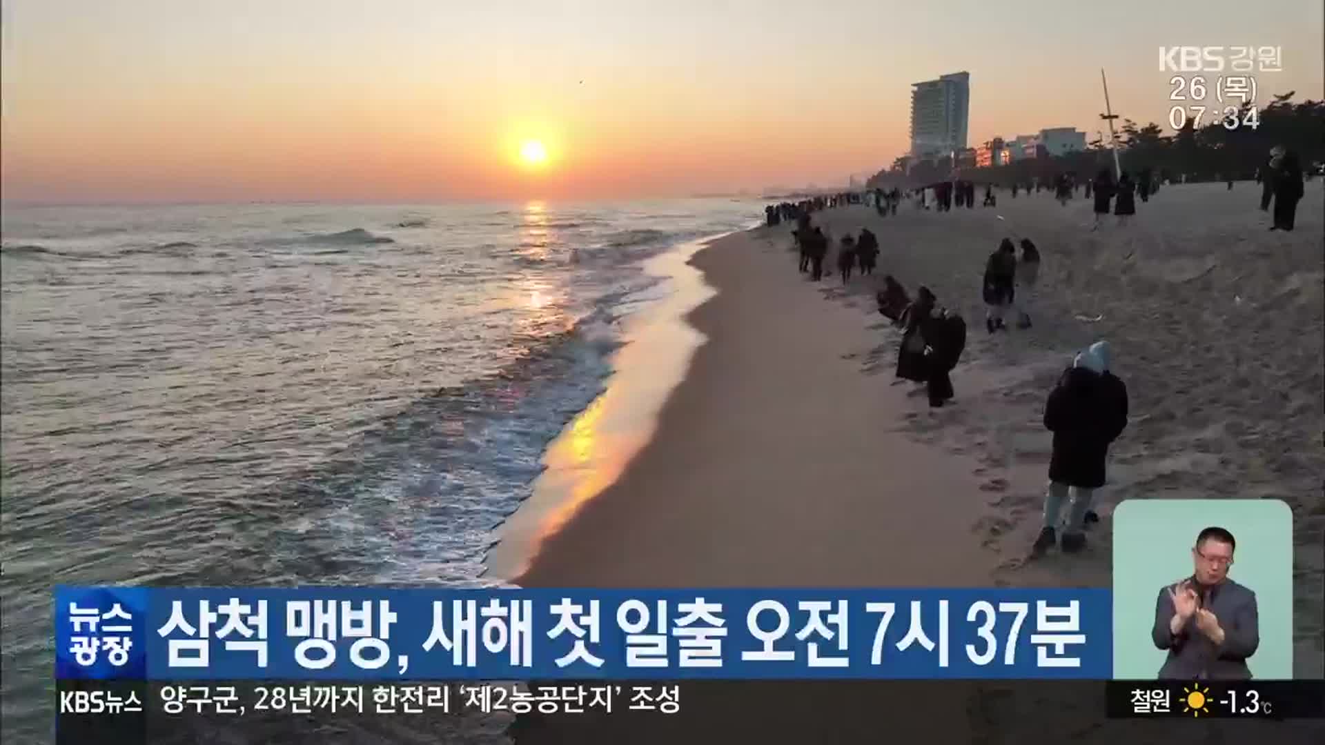 삼척 맹방, 새해 첫 일출 오전 7시 37분