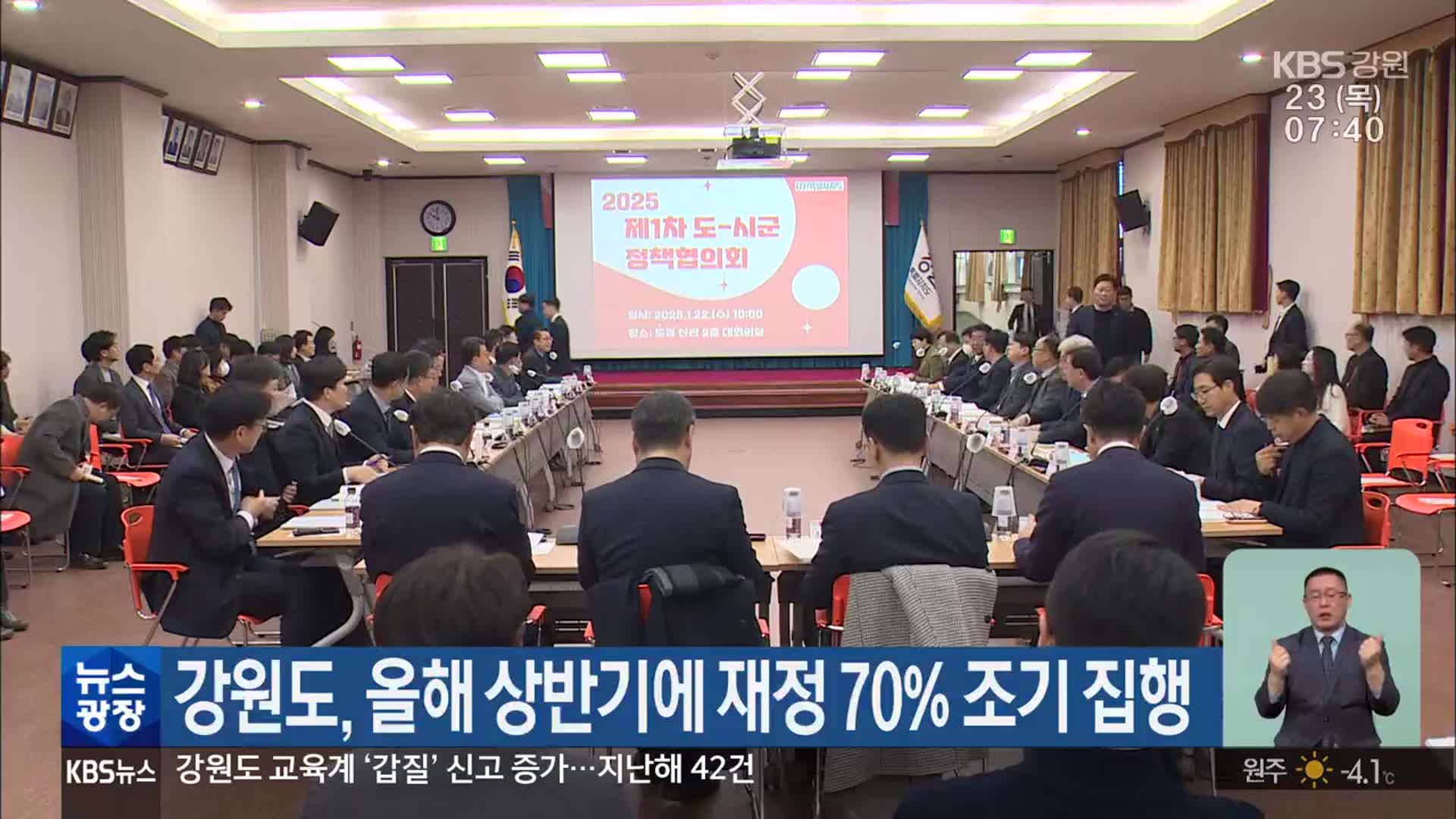 강원도, 올해 상반기에 재정 70% 조기 집행