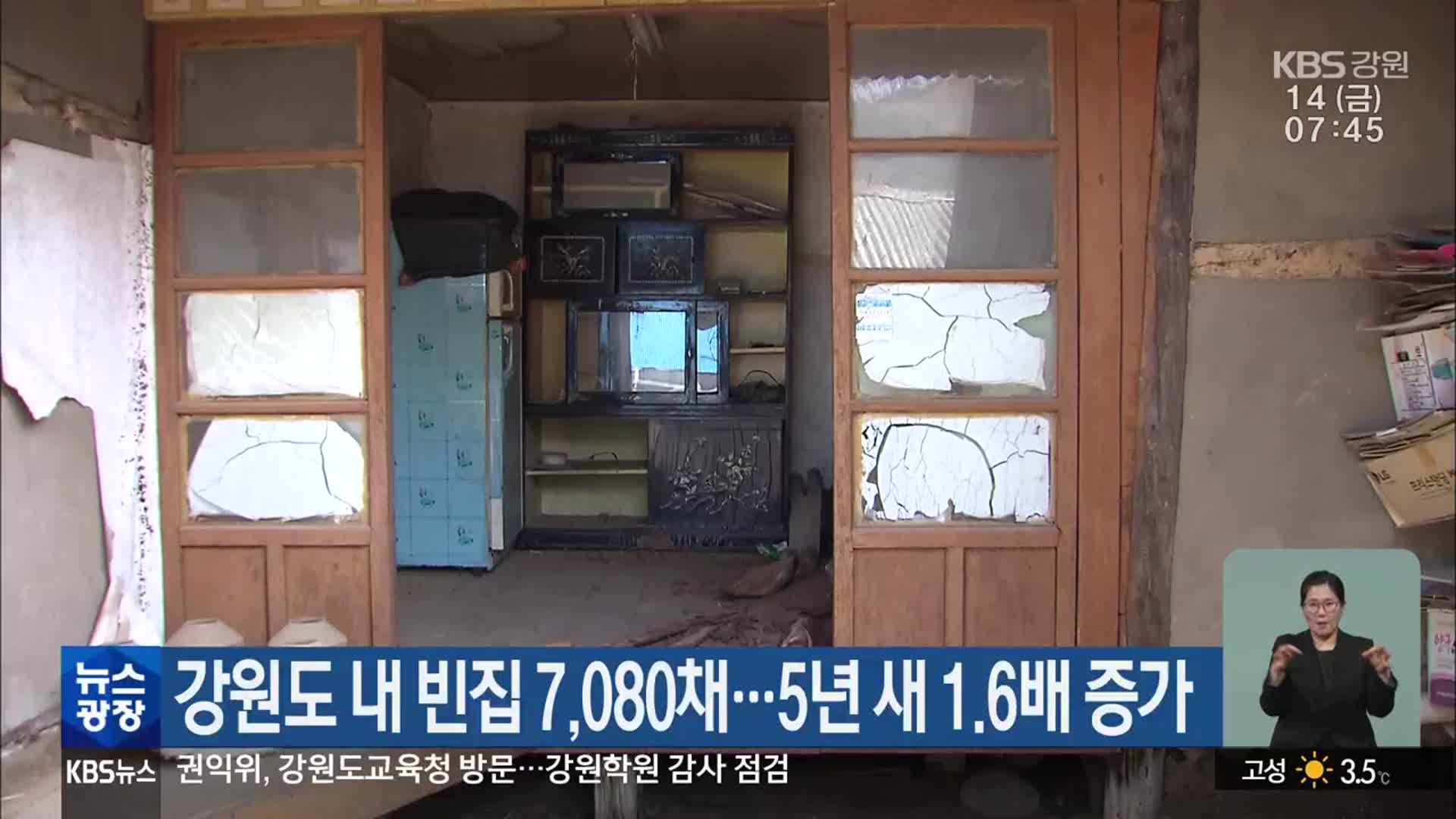 강원도 내 빈집 7,080채…5년 새 1.6배 증가