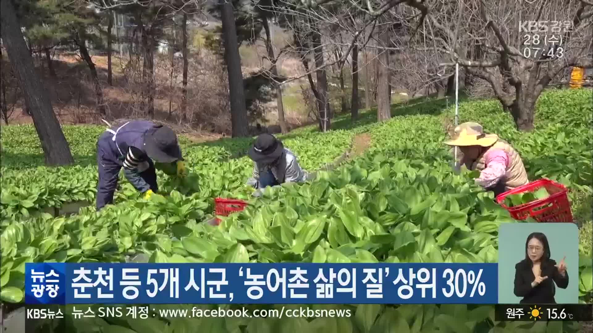 춘천 등 5개 시군, ‘농어촌 삶의 질’ 상위 30%