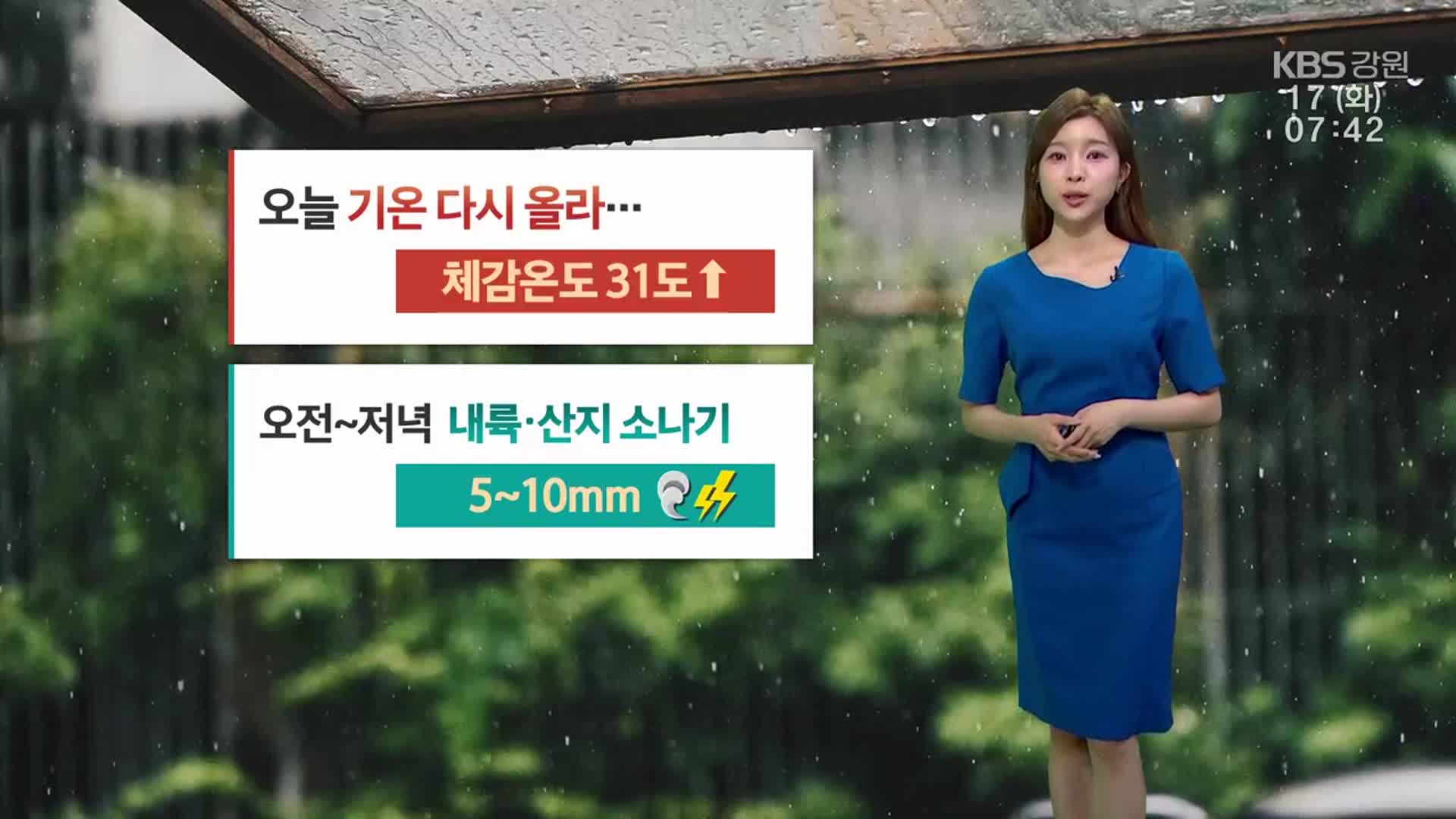 [날씨] 강원 오늘 기온 다시 올라…내륙·산지 소나기