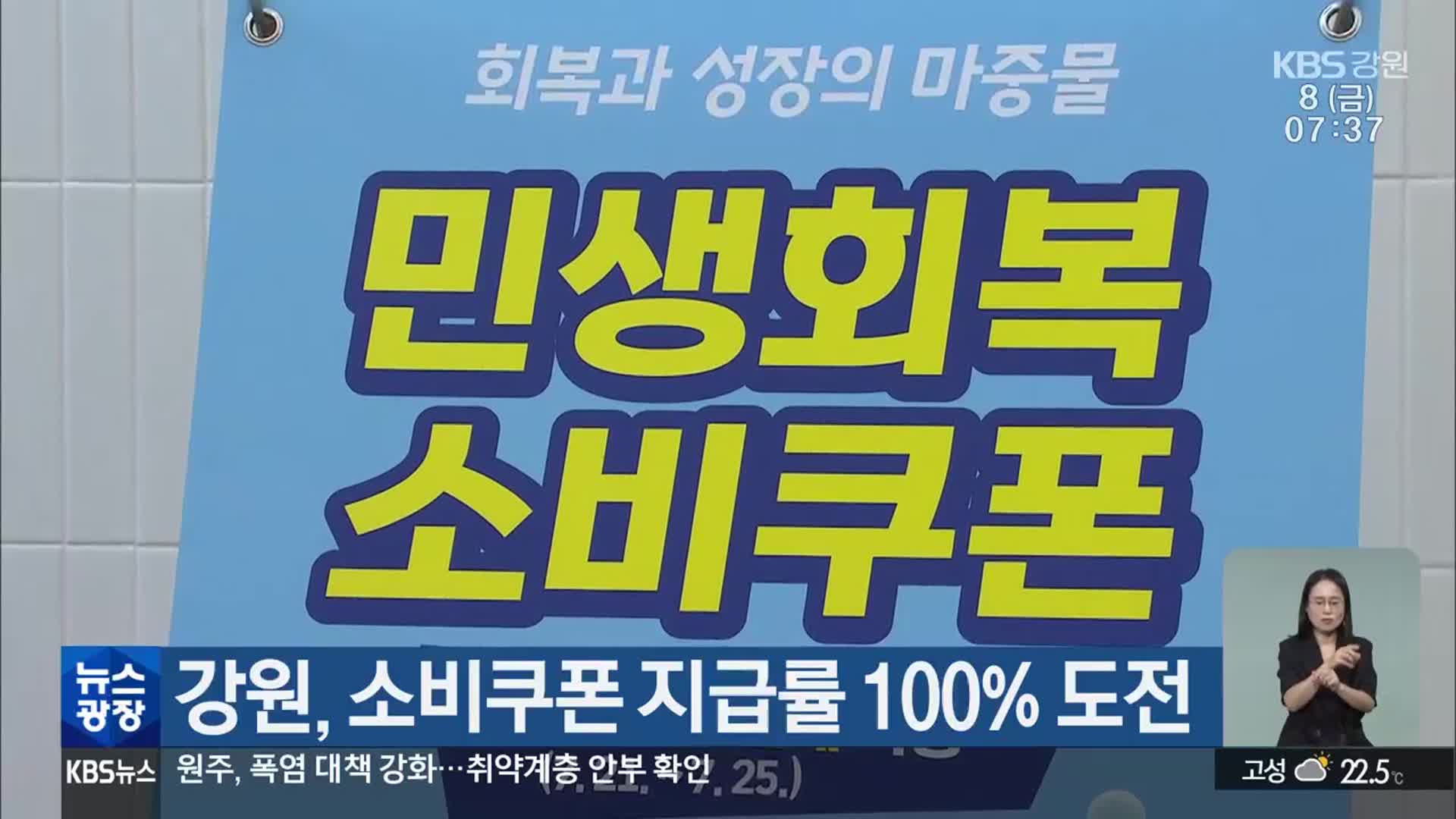 강원, 소비쿠폰 지급률 100% 도전