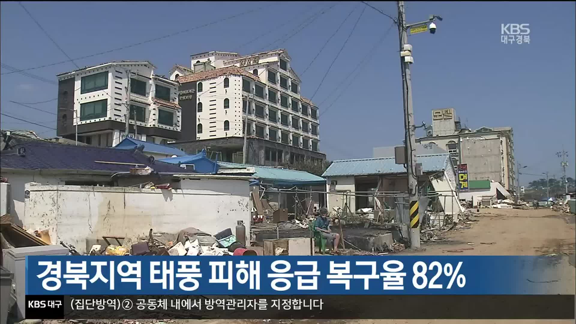 경북지역 태풍 피해 응급 복구율 82%