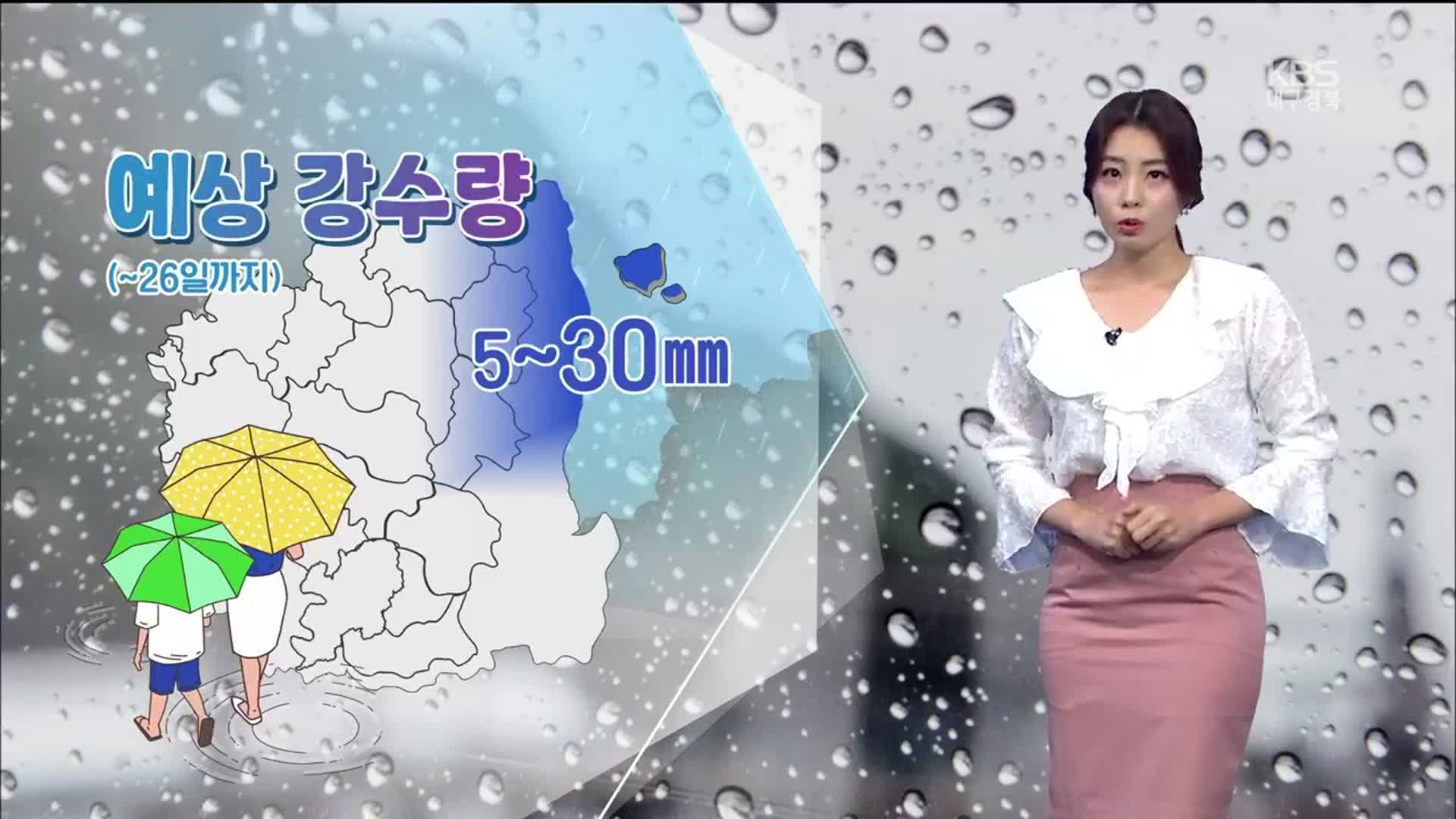[날씨] 대구·경북 모레까지 5~30㎜ 비…강풍 유의