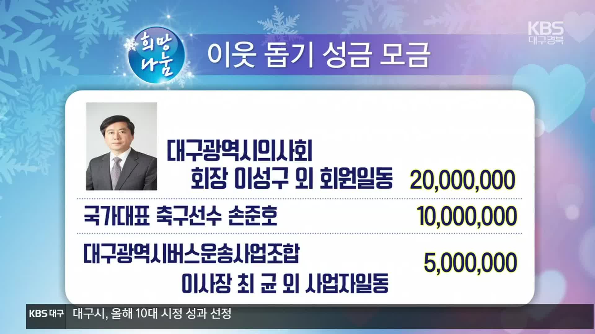 희망나눔 이웃 돕기 성금 모금