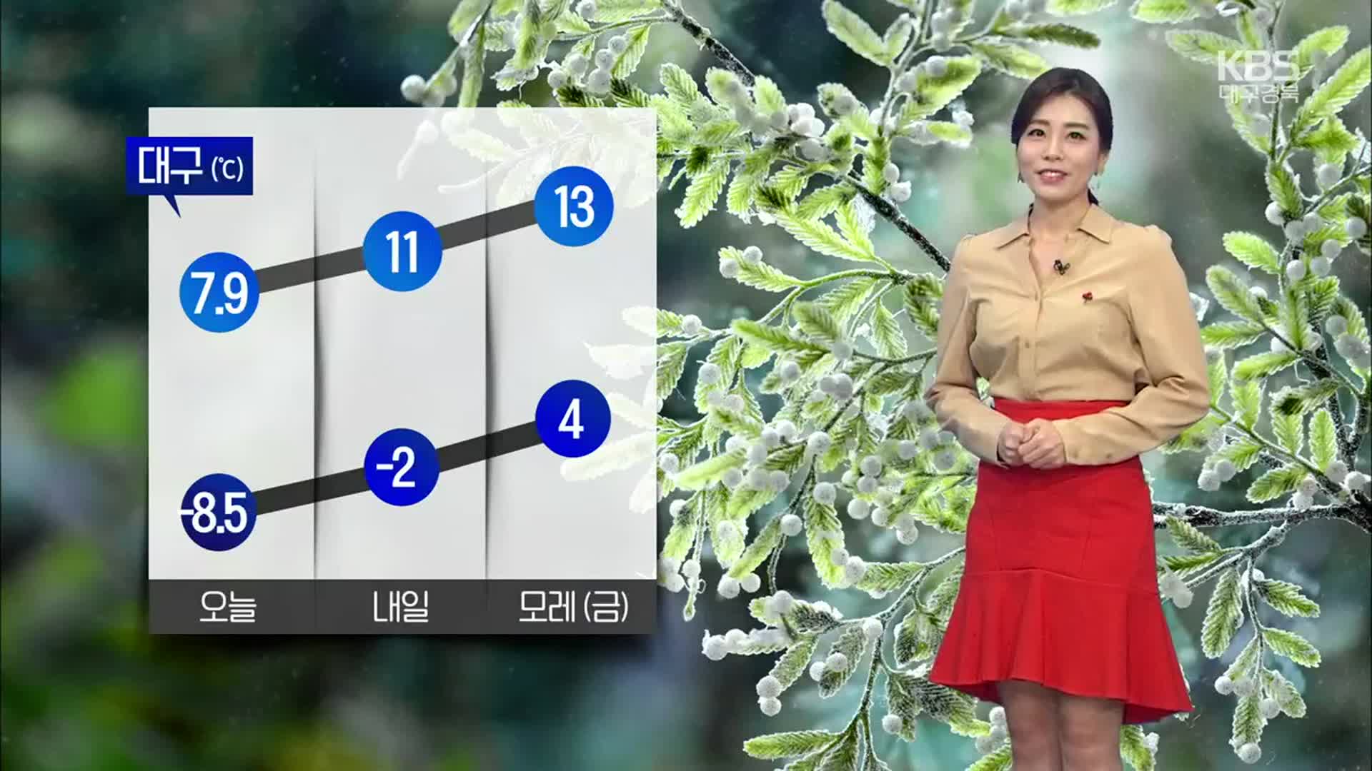 [날씨] 대구·경북 내일 한낮 11도 당분간 추위 없어…밤부터 비